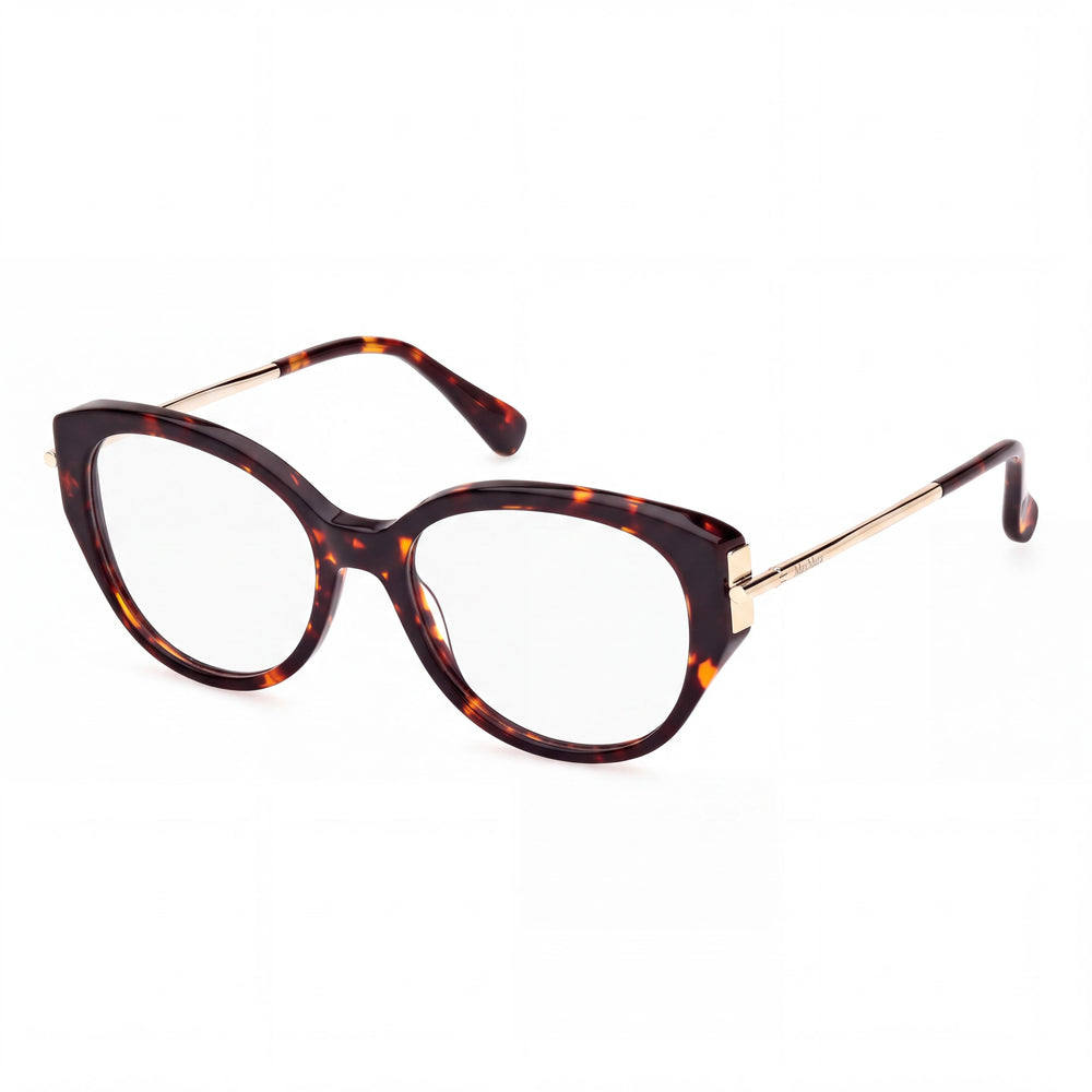 MaxMara Women's Mm5116 Plastic Frame Eyewear Dark Havana Shiny Pale Gold 52mm