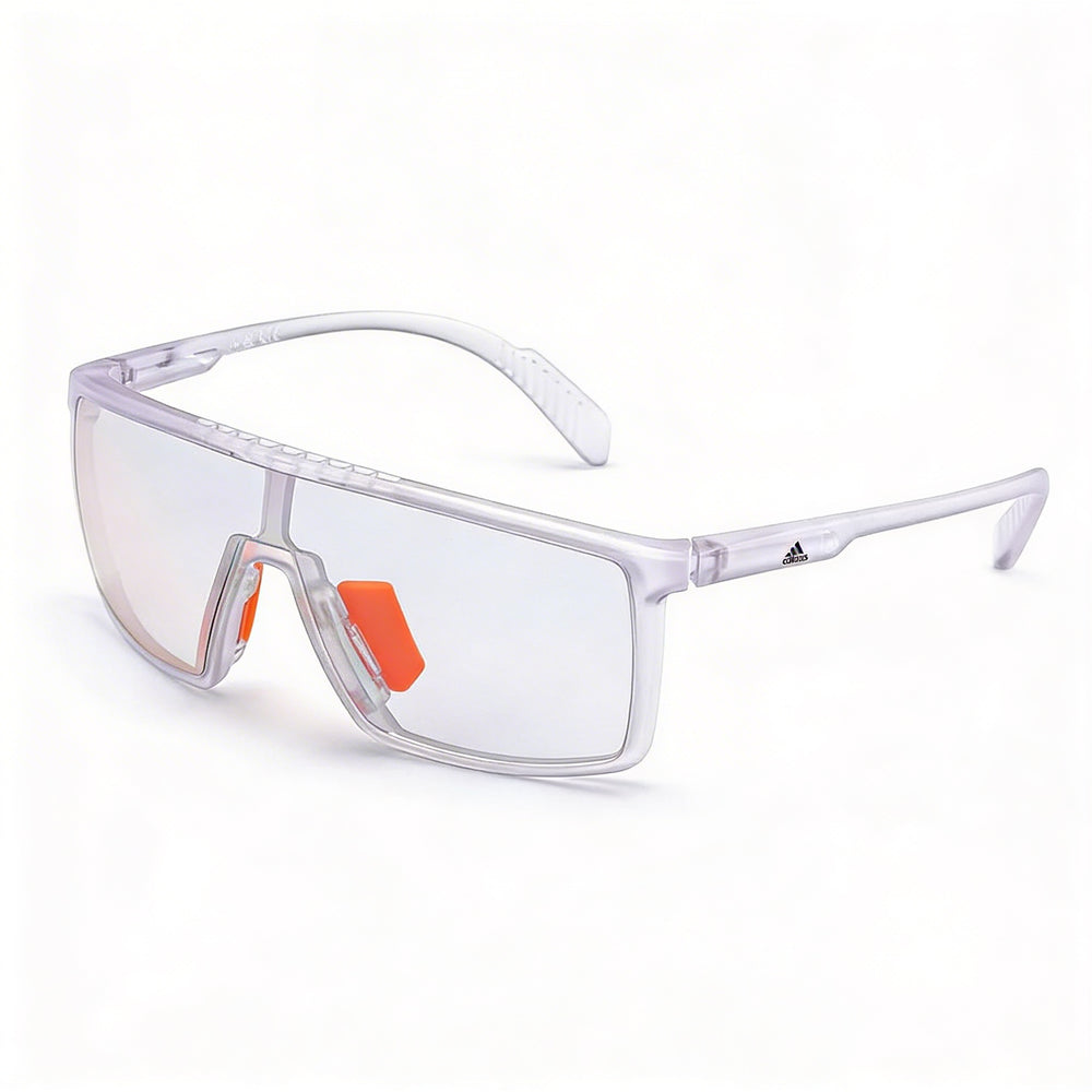adidas Classic Unisex Plastic Crystal Grey Mirror Orange Mirror Photocromat Black Lenses 55mm