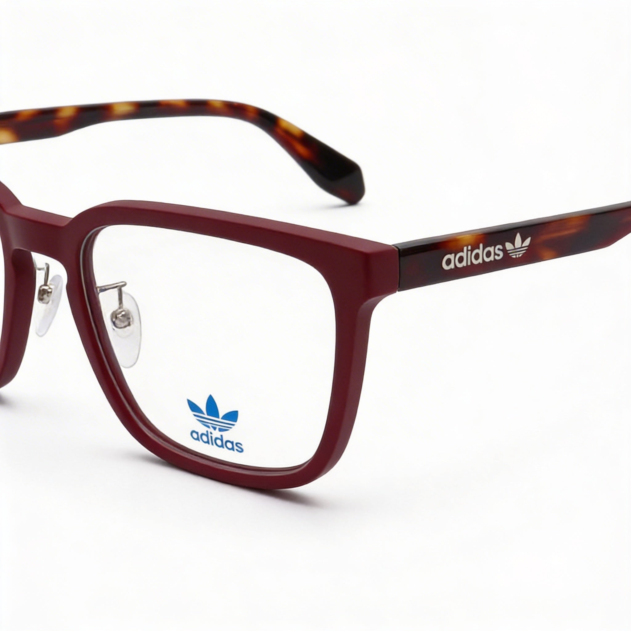 Gafas Adidas Originals Or5015-h para hombre, de montura cuadrada de plástico rojo mate, de aro completo, con 55 mm de ancho de lente, 19 mm de puente y 145 mm de patillas, Photo 2