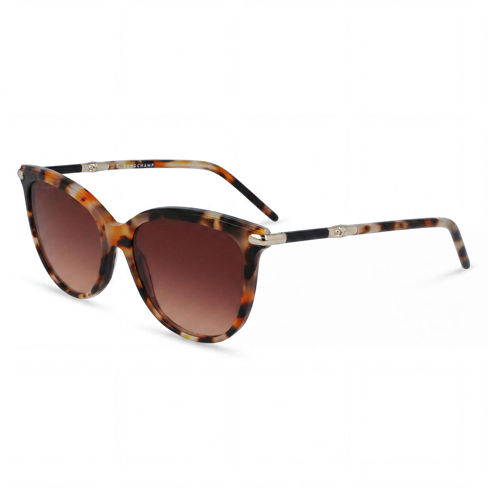 Gafas de sol informales de acetato Longchamp para mujer LO727S, montura y lentes ocre Habana, ancho de lente 54 mm