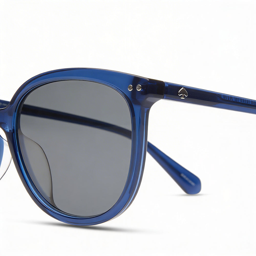 kate spade new york Alina/F/S Unisex Sunglasses with Blue Acetate Frame and Black UV Protected Lenses 45mm