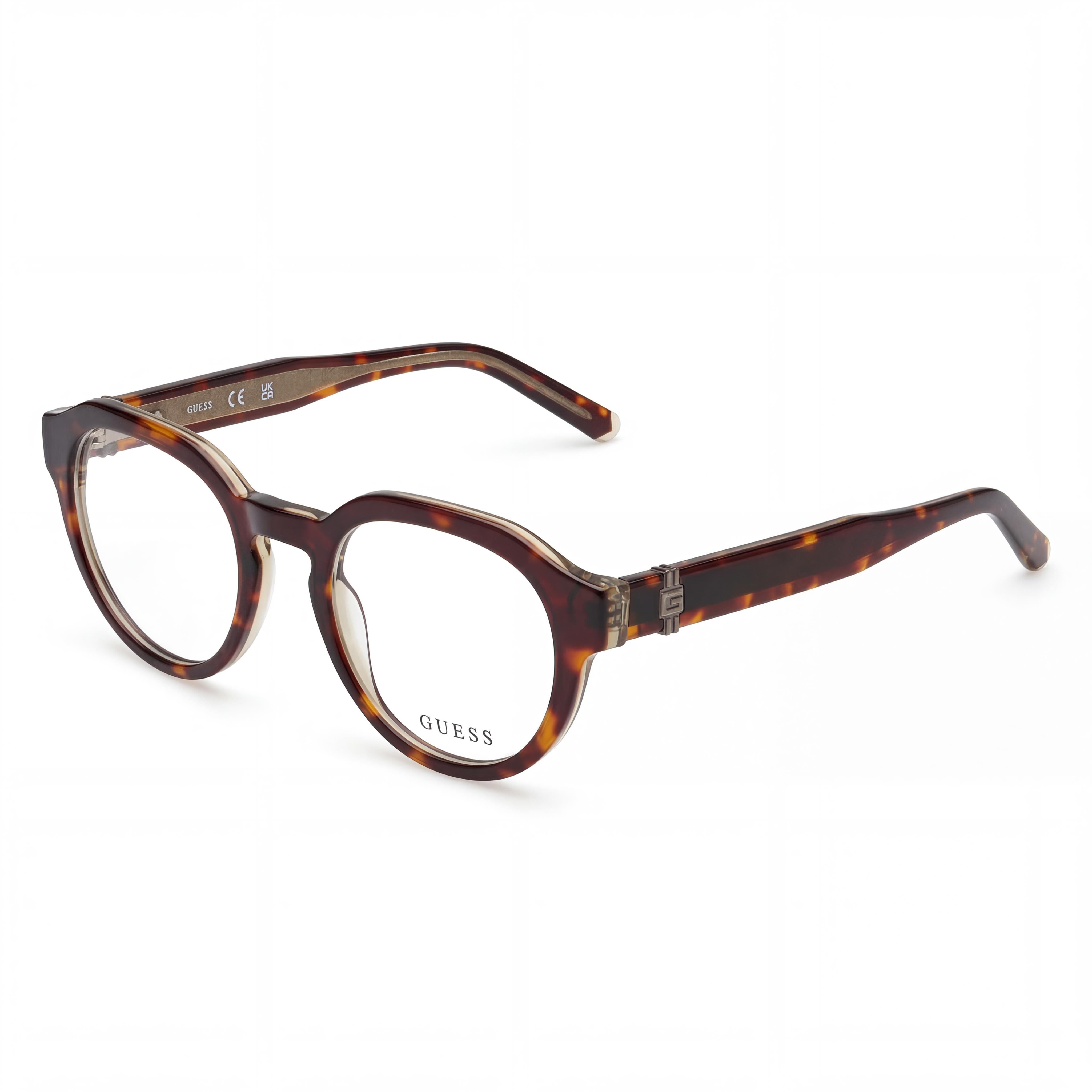 Gafas unisex Guess Modern Havana de policarbonato oscuro y lentes de policarbonato transparente no polarizadas de 50 mm, Photo 1