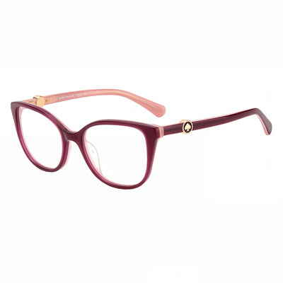 Kate Spade New York Modern - Gafas de sol para mujer, montura de plástico rosa burdeos, lentes polarizadas violetas, 52 mm