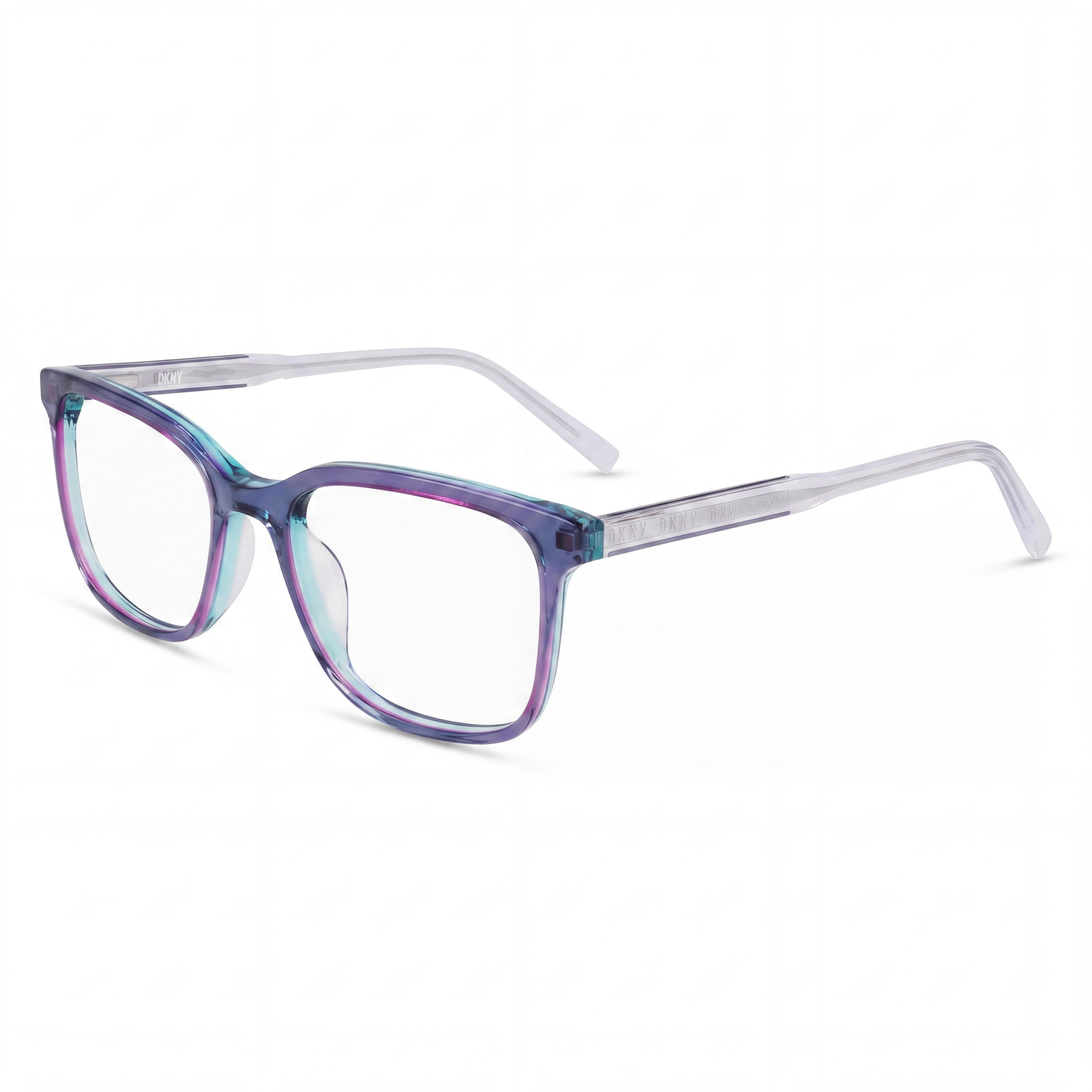 DKNY DK5065 Gafas de Prescripción Casual para Mujer con Montura de Acetato Laminado Azul Cristalino 52-18-140, Photo 1