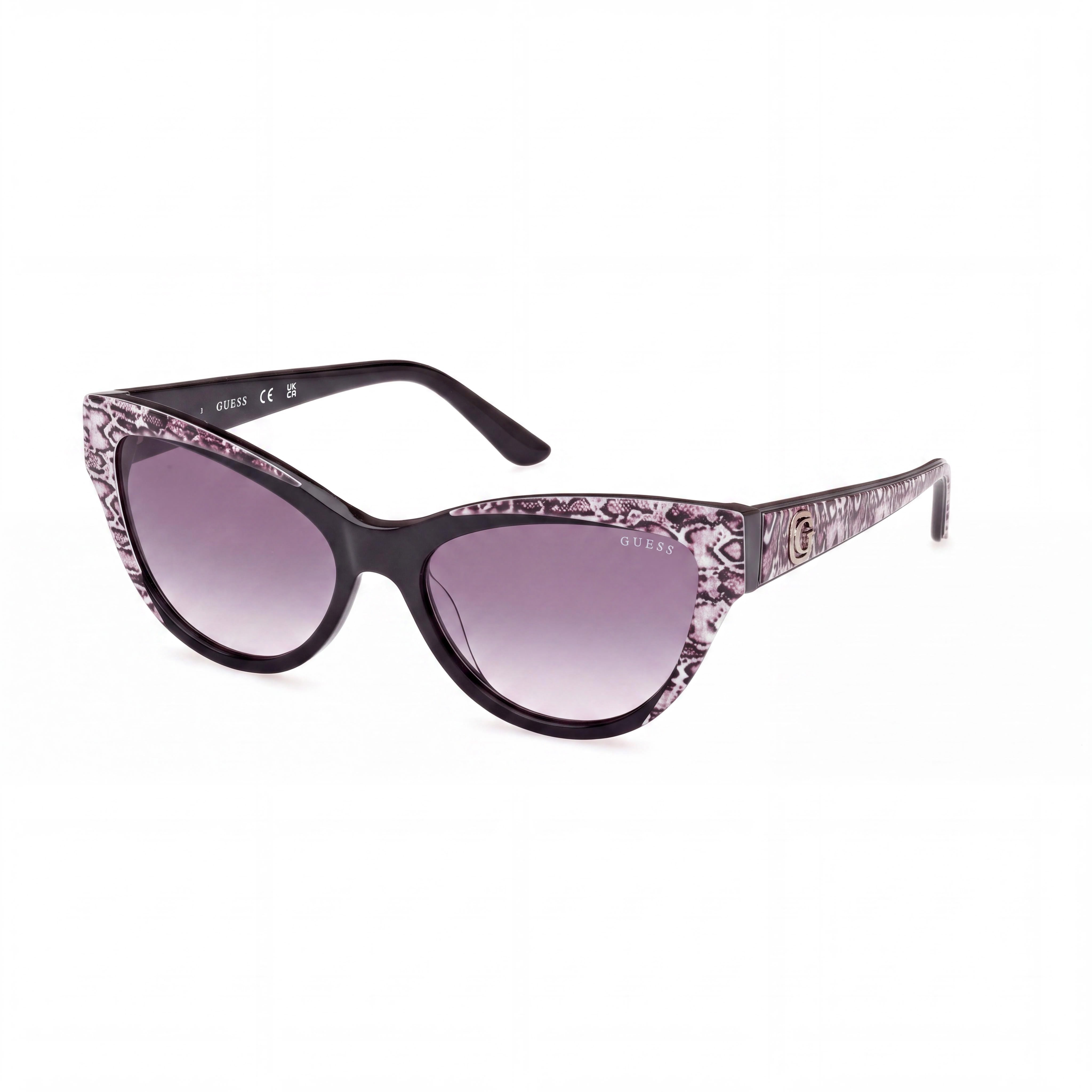 GUESS Modern Men's Acetate Sunglasses Shiny Black Gradient Smoke Lenses UV 400 (56-17-140), Photo 1
