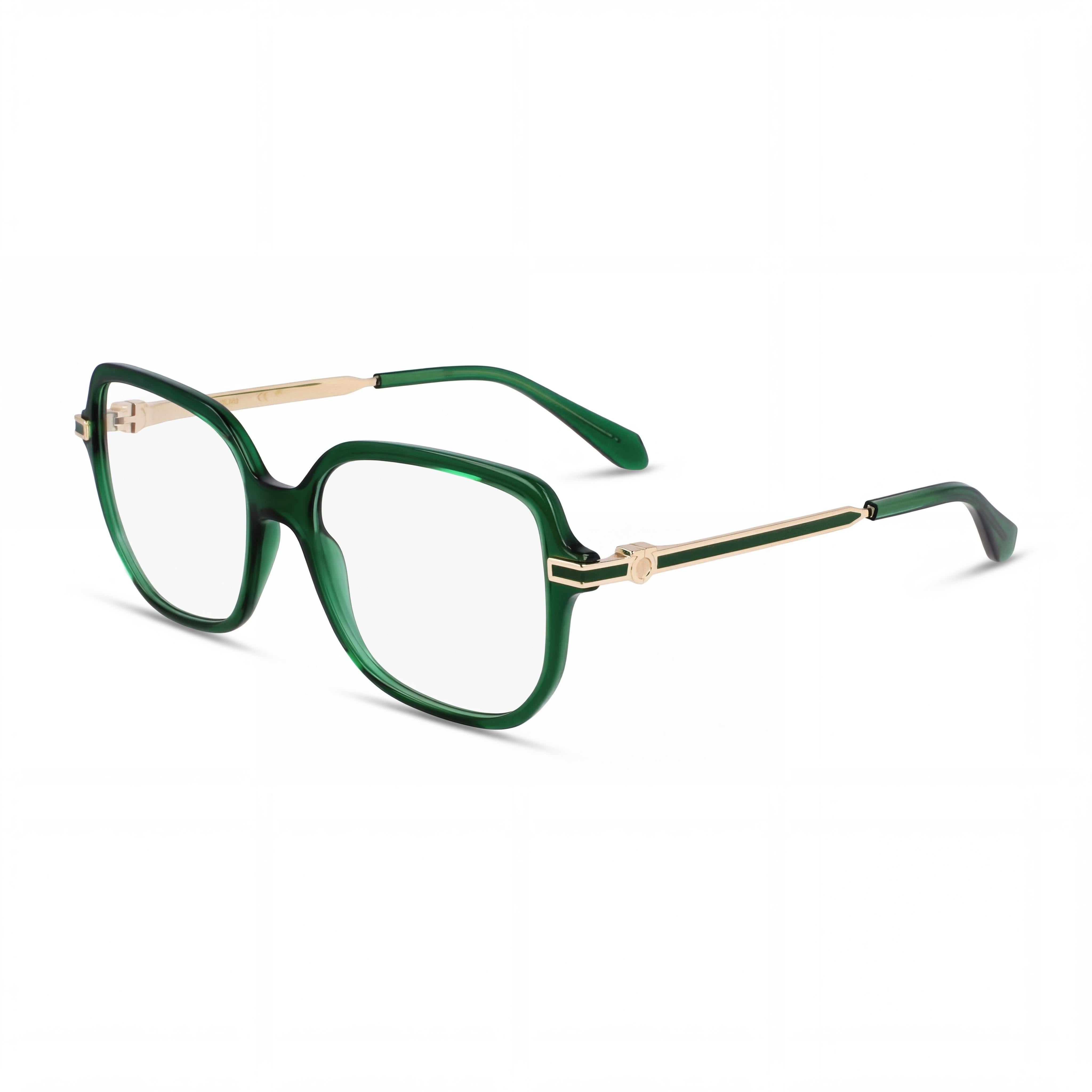 Gafas Ferragamo Sf3012 para mujer, armazón de acetato transparente verde, lentes de 53 mm, puente de 16 mm, patilla de 140 mm, Photo 1