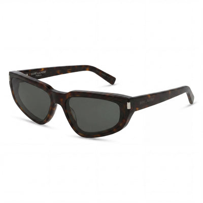 Gafas de sol Saint Laurent Cat Eye para mujer, Havana, gris Havana, acetato reciclado, 100 % UV, no polarizadas, 61 mm