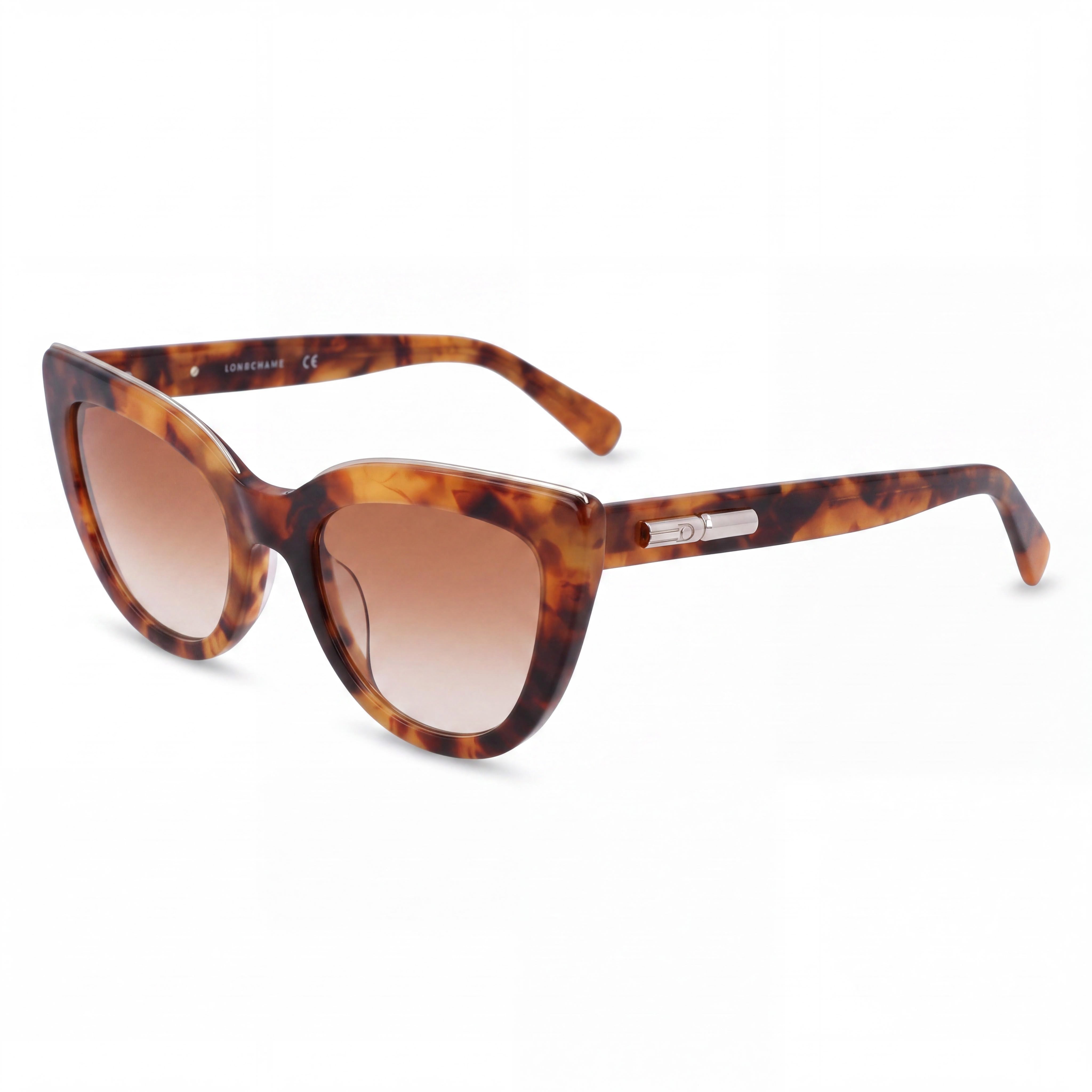 Longchamp Classic Vintage Havana Titanium Frame Women's Non-Polarized UV Protection Sunglasses 51mm, Photo 1