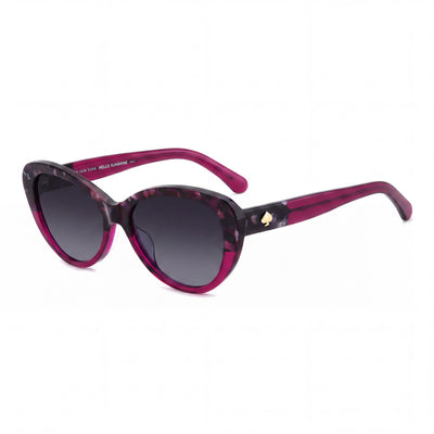 kate spade new york Ks Josi/S Gafas de sol para mujer de acetato azul habana burdeos con lentes grises oscuras degradadas con protección UV de 55 mm