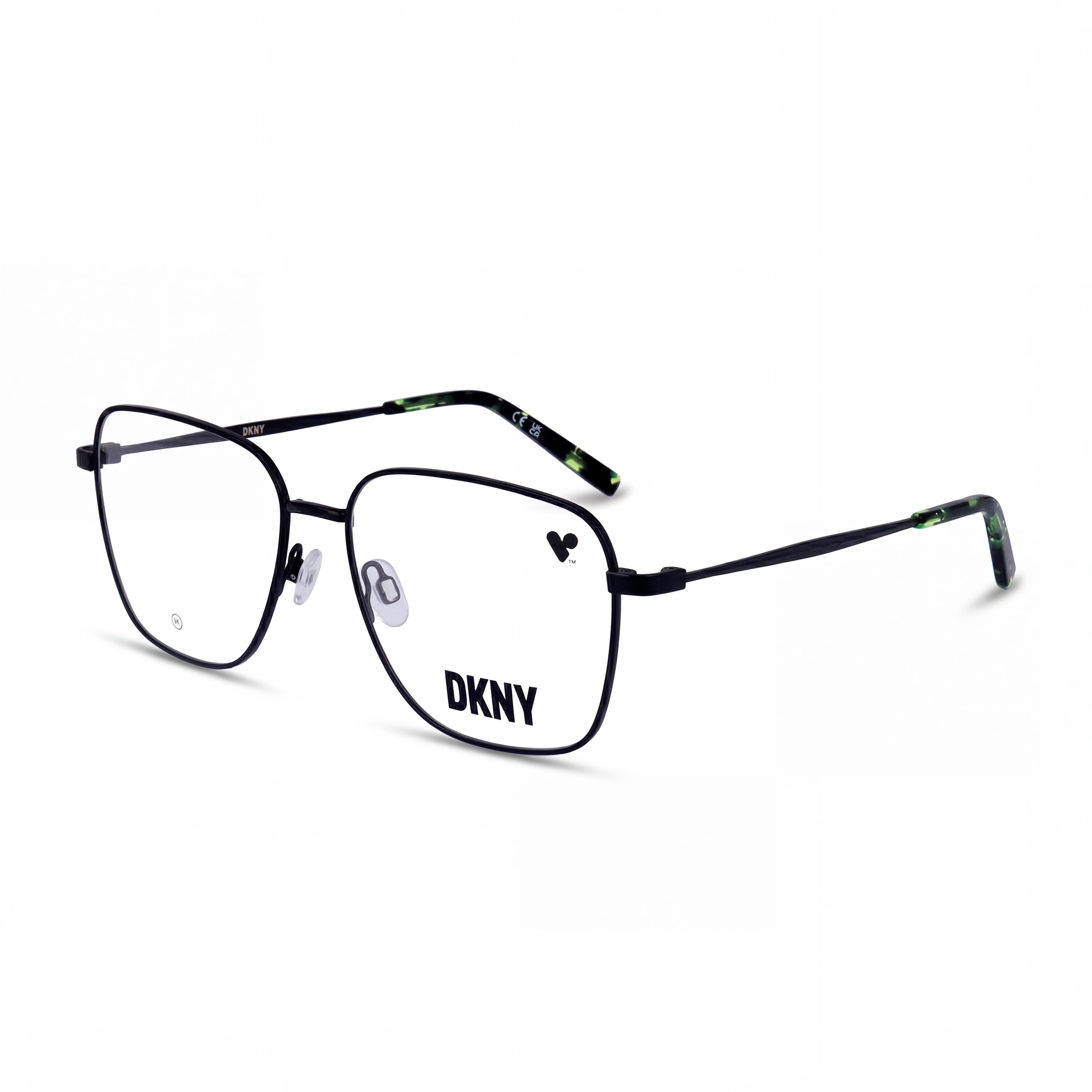 DKNY DK1031 Matte Black Square Eyeglasses Unisex, Propionate, 54mm, Photo 1