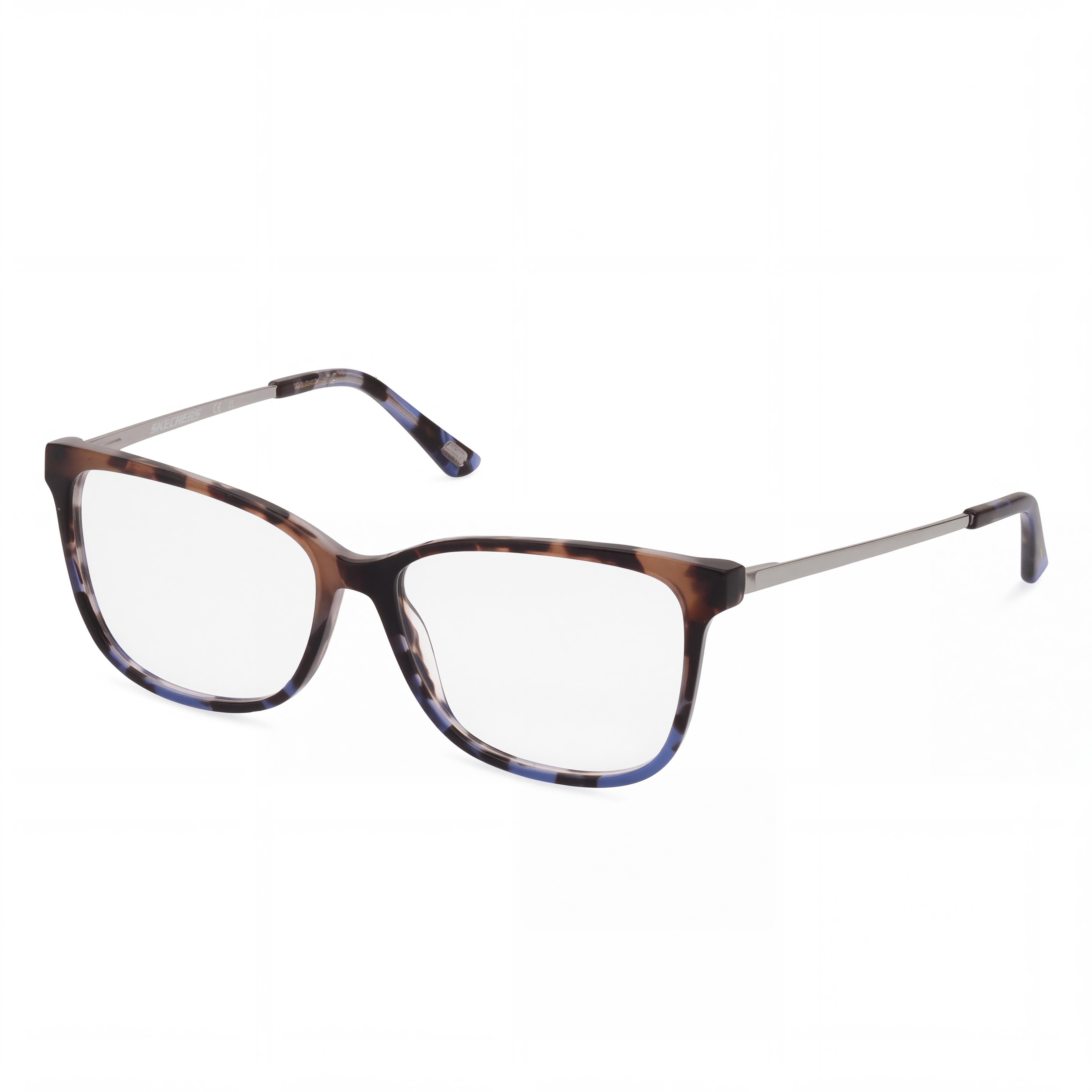 Skechers Unisex Montura de plástico Sin lentes Marrón claro Palladium brillante 54mm, Photo 1