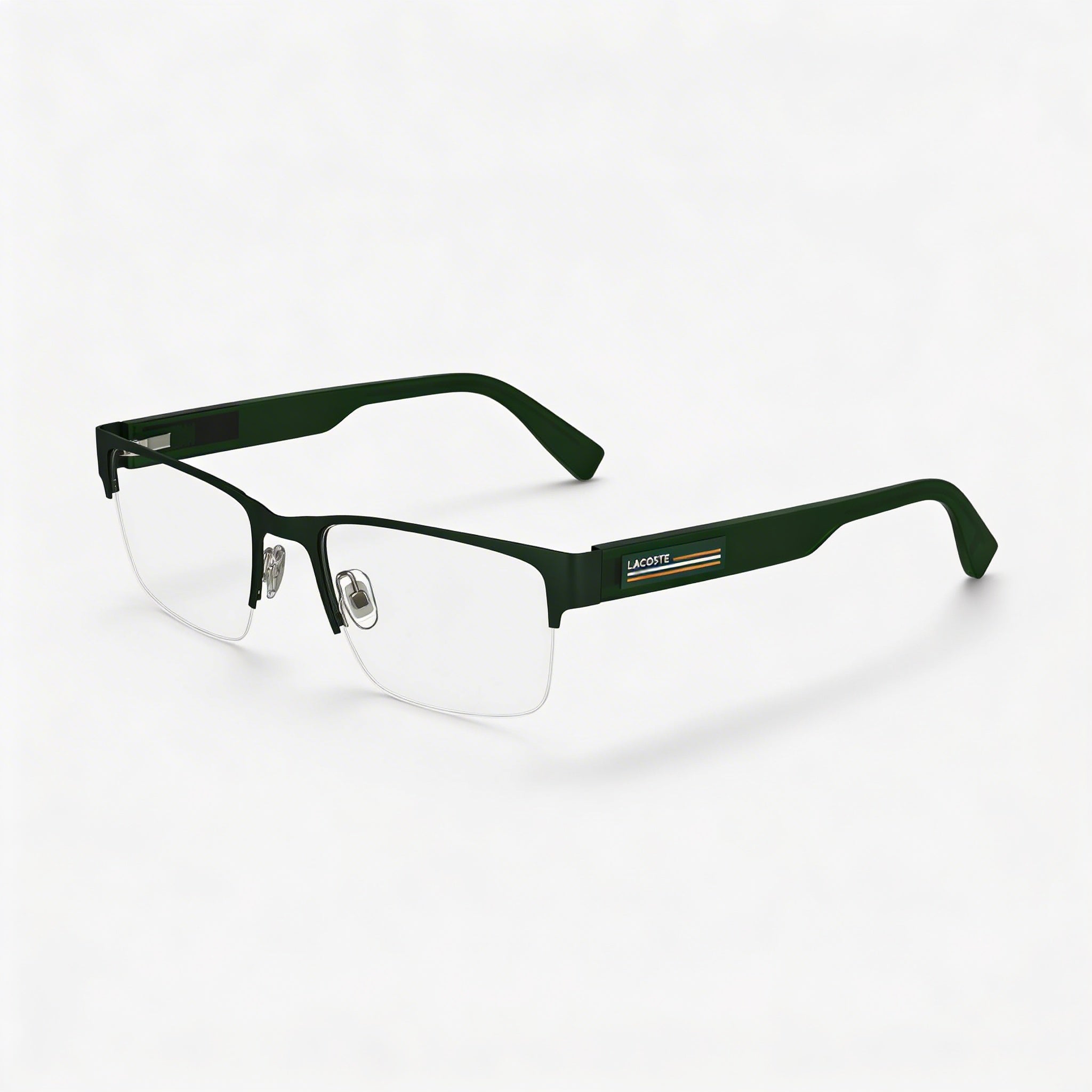 Gafas graduadas casuales Lacoste para hombre con montura verde mate y lentes de plástico, tamaño 54-19-145, Photo 1