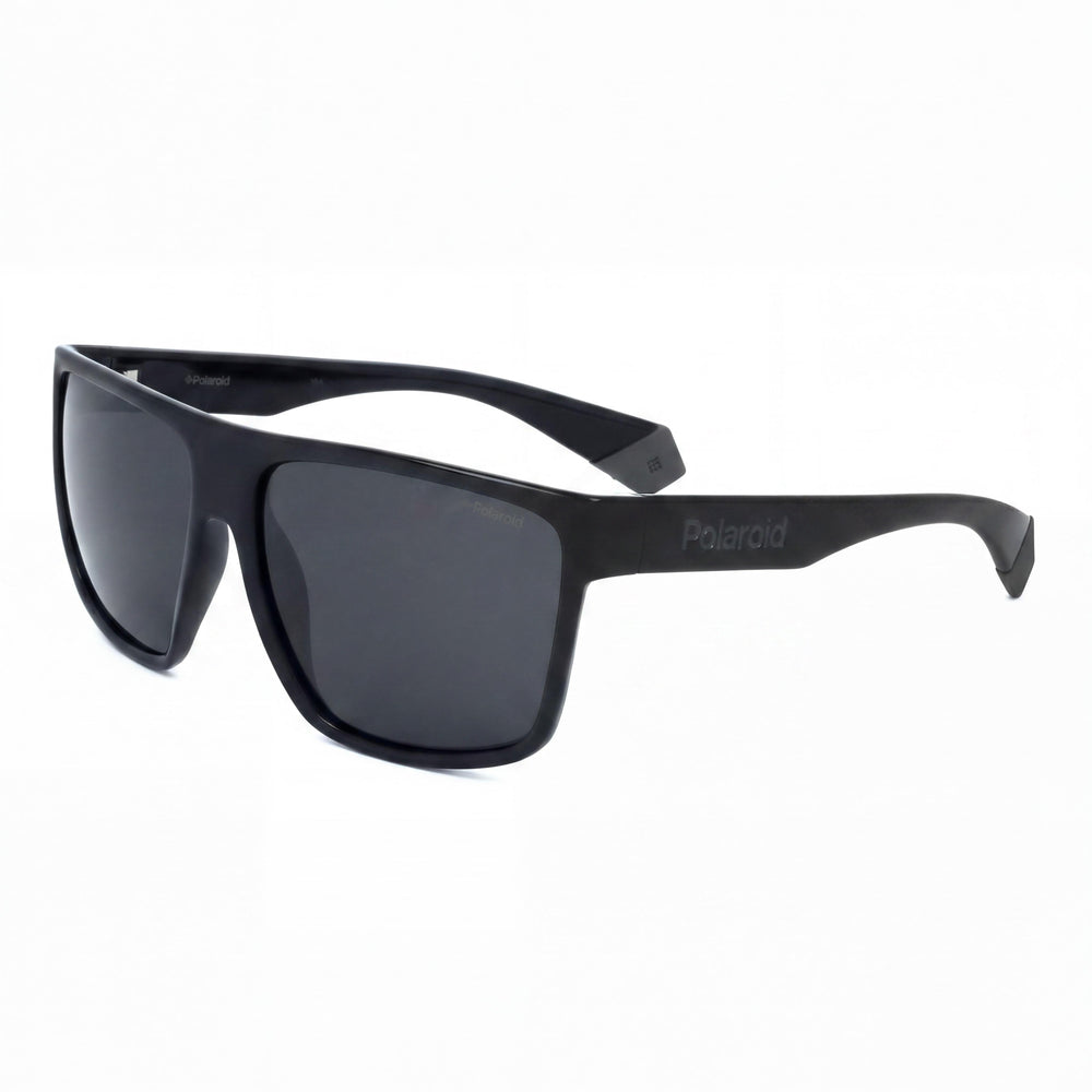 Polaroid Pld 6076/S Unisex Square Sunglasses with Black Polycarbonate Frame and Polarized Grey UV Lenses 60mm