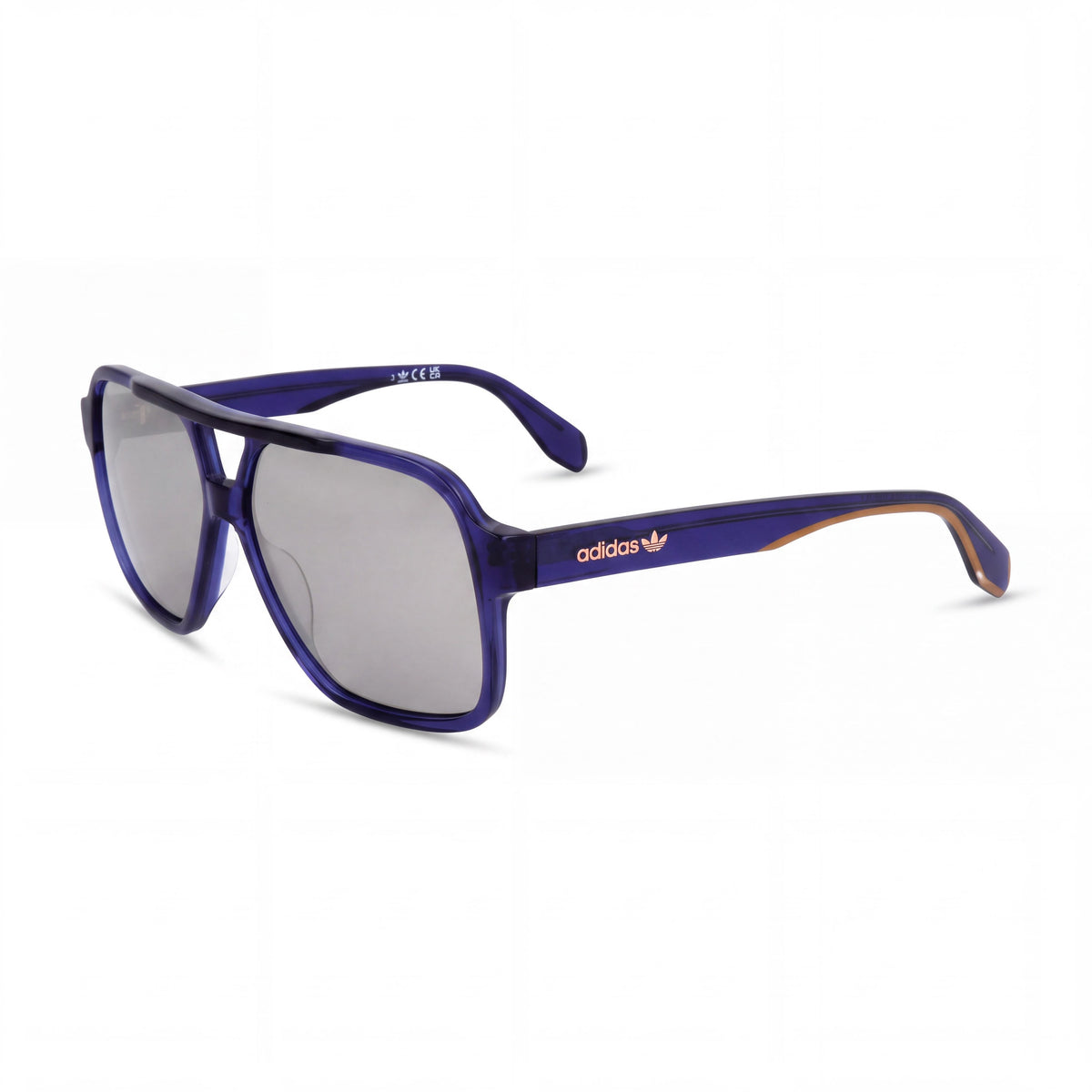 Gafas de sol Adidas Originals Casual para hombre, acetato azul mate con lentes de espejo marrones, ancho de lente 59mm, Photo 1