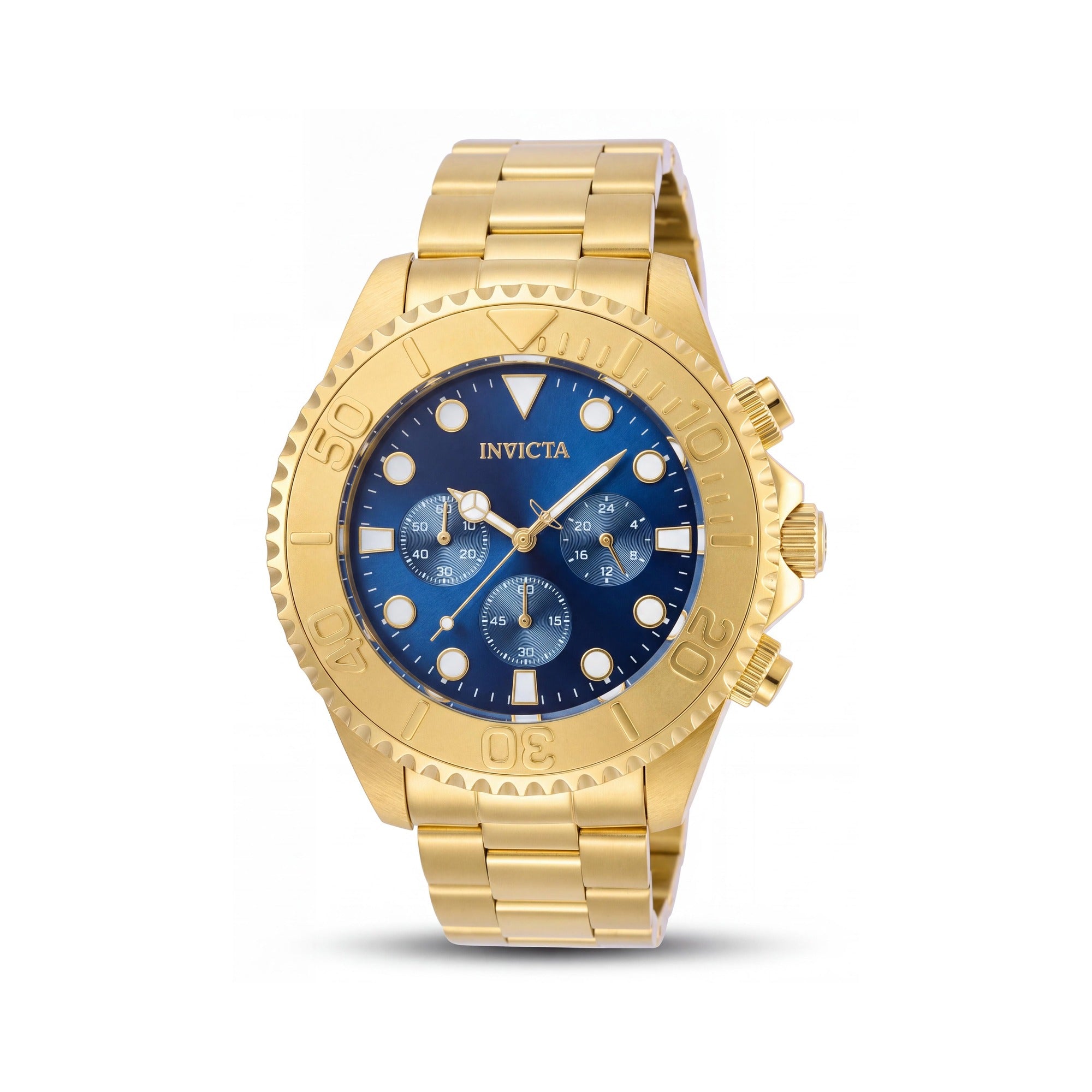 Invicta Pro Diver 36974 Unisex Quartz Chronograph Gold-tone Stainless Steel Watch with Blue Dial, 47mm, Photo 1