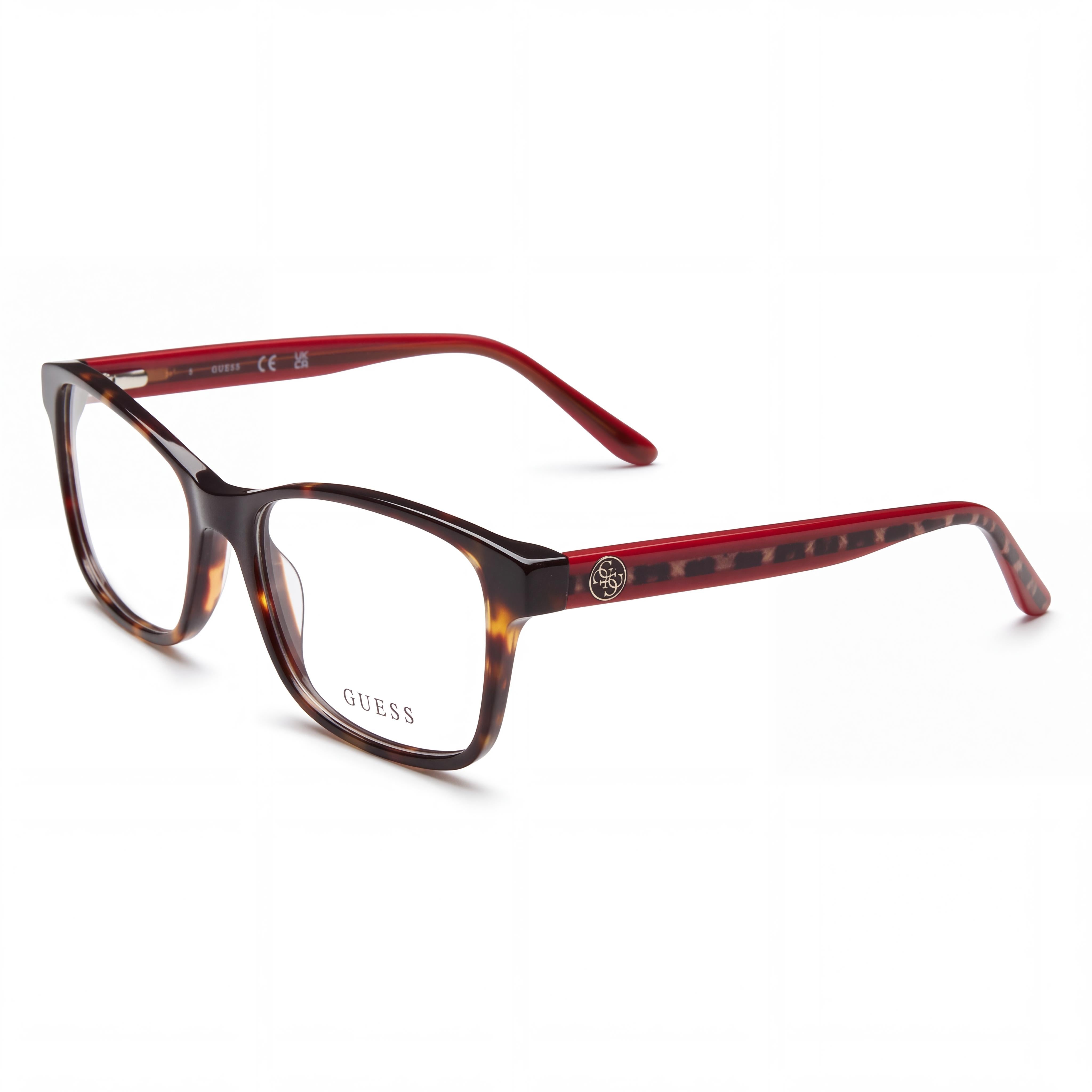 GUESS GU2874 Classic Women's Plastic Frame Dark Havana Animal Print Eyeglasses 51mm Lens Width, Photo 1