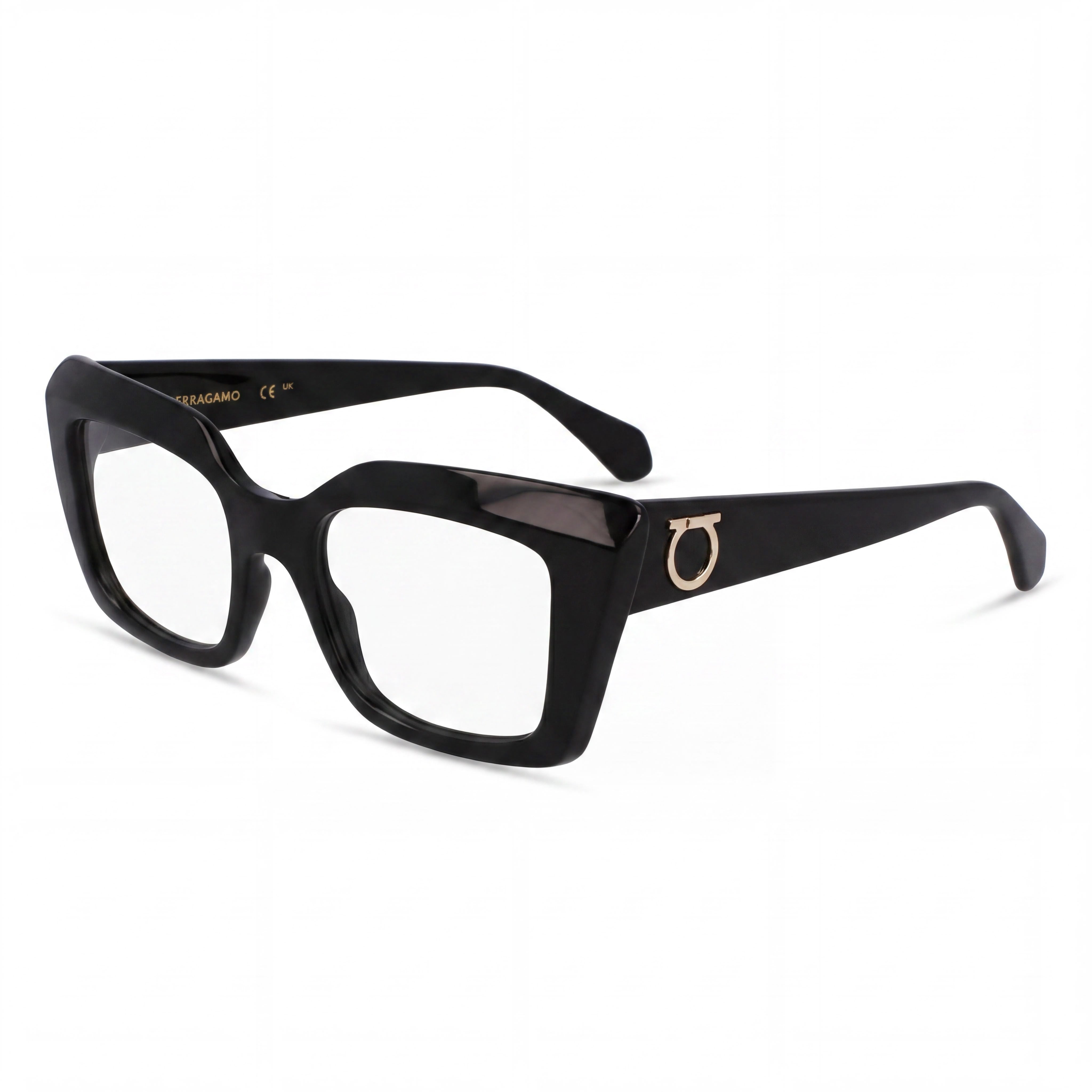 Ferragamo Sf3008 Men's Black Metal Frame Eyewear with Clear Lenses, 50mm Lens, 19mm Bridge, 140mm Temple, Photo 1