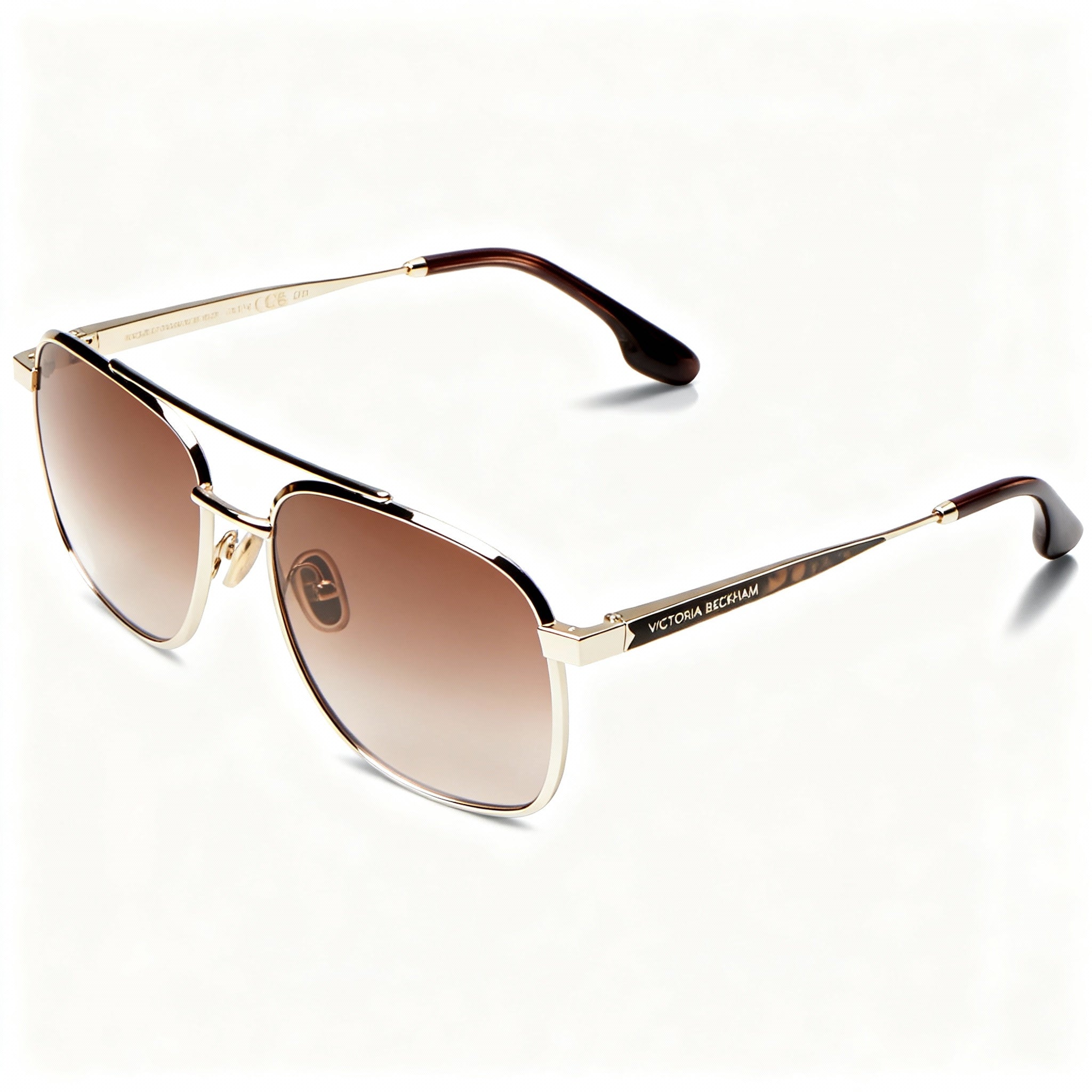 Victoria Beckham Modern Women's Gold Brown Magnesium Frame Brown Gradient Non-Polarized Sunglasses 58mm