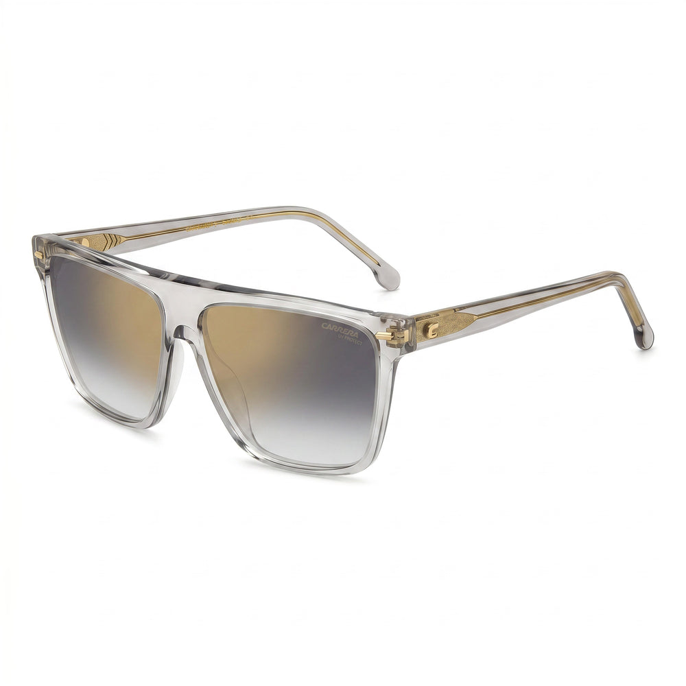 Gafas de sol Carrera Casual para mujer de acetato con protección UV, armazón color marfil, lentes dobles en tono rosa, 58mm