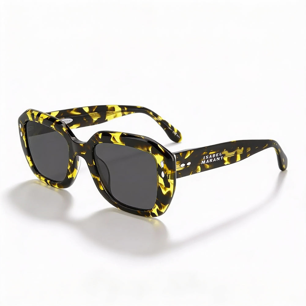 Isabel Marant Casual Women's Yellow Havana Acetate Frame & Lenses Non-Polarized UV Protection Rectangular Sunglasses 52-23-145mm