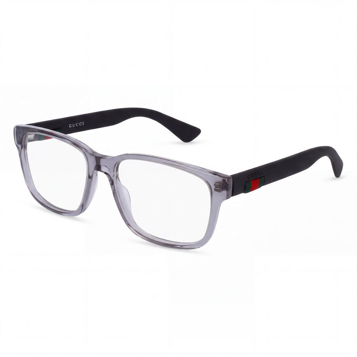 Gucci Women's GG0011O-007 Transparent Light Grey Plastic Eyeglasses 55mm, Photo 1