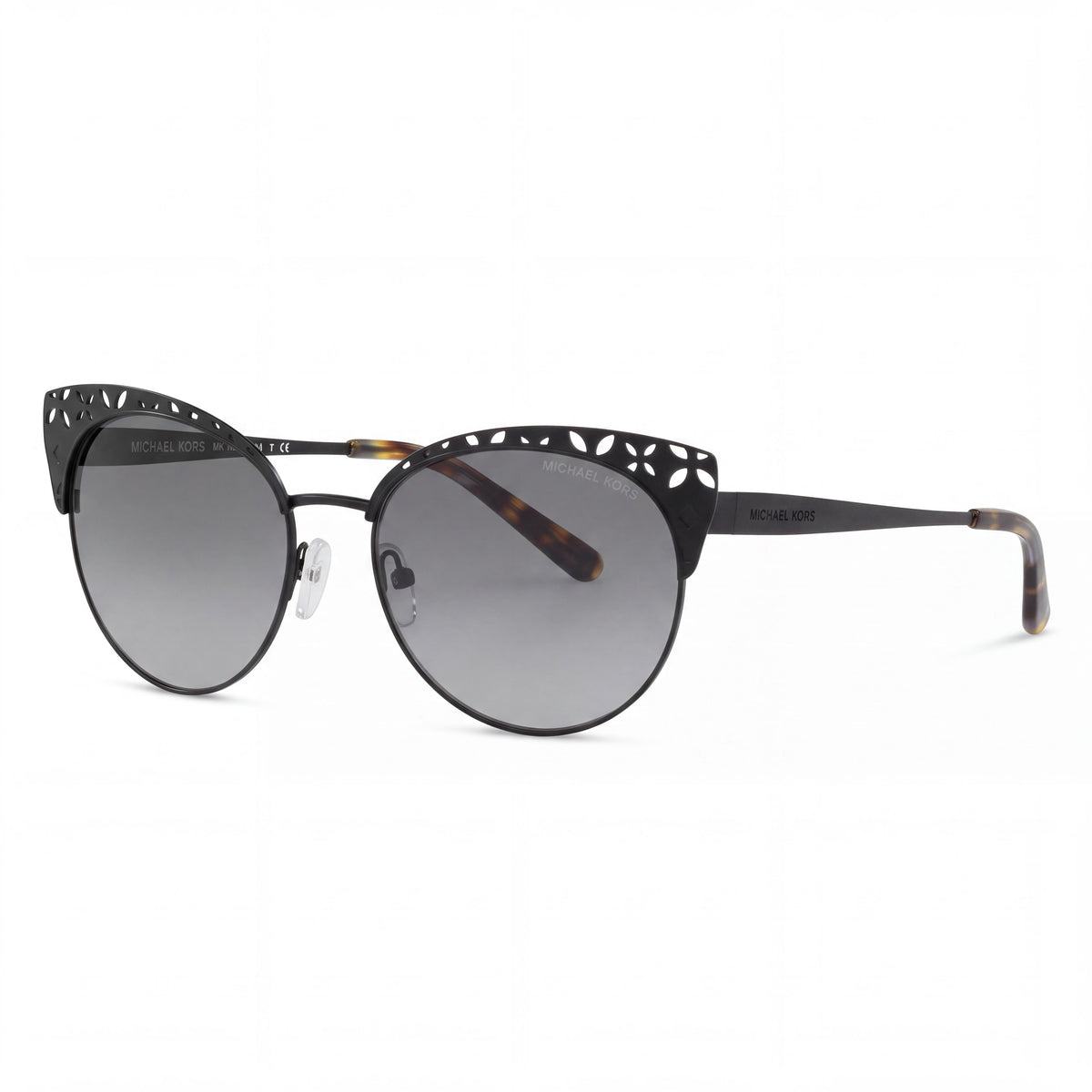 Gafas de sol rectangulares Michael Kors Evy 117411 56 para mujer - negro satinado degradado, gris degradado, protección UV del 100 %, 56 mm, Photo 1