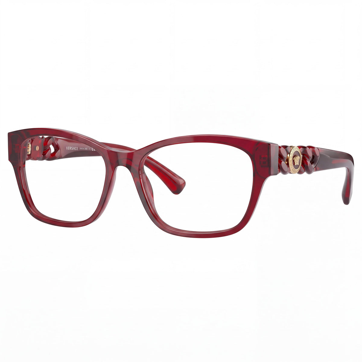 Versace Ve 3306f Women's Transparent Red Plastic Frame Eyeglasses with Non- Clear Lenses 54mm, Photo 1