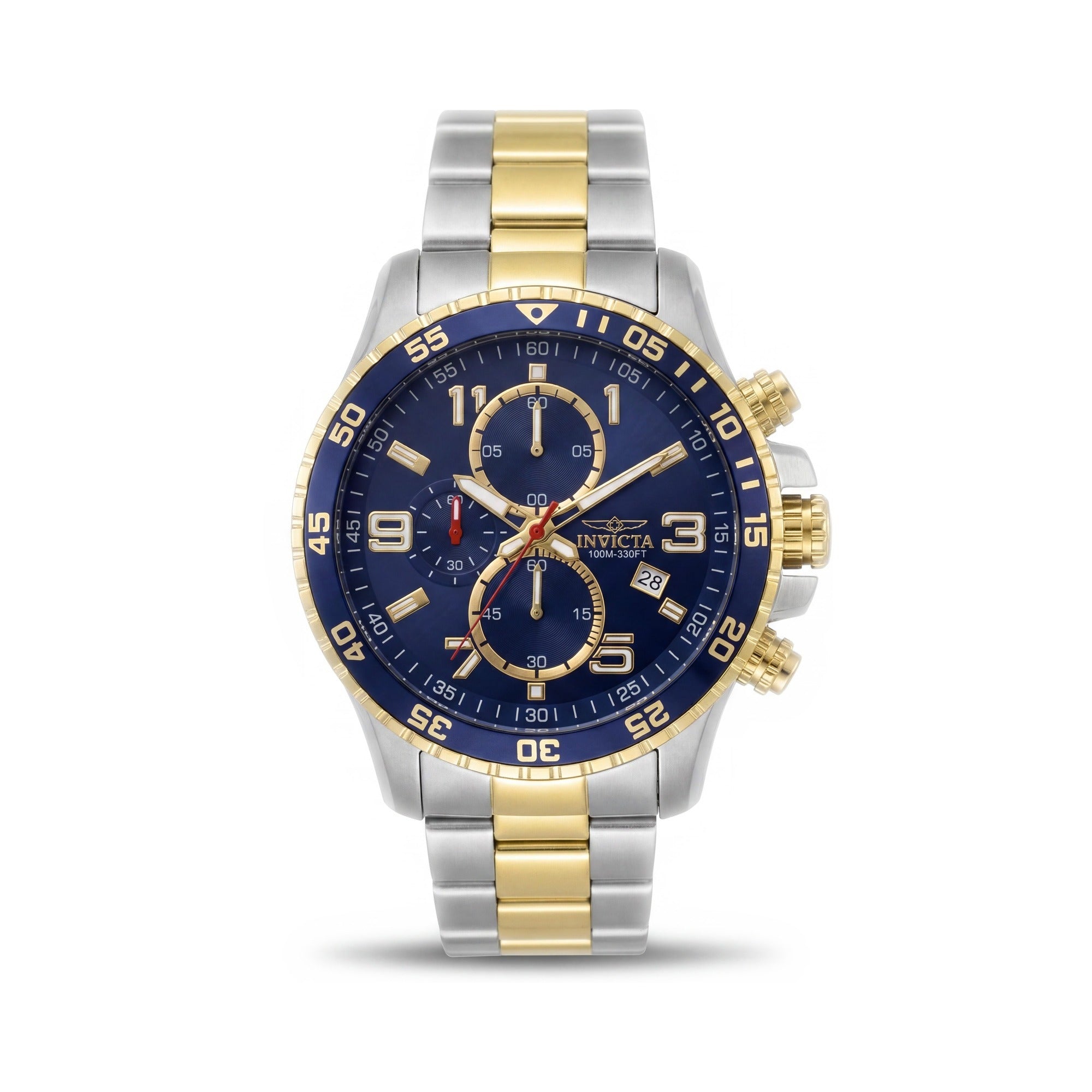 Reloj de cuarzo con cronógrafo unisex Invicta Specialty 36984, acero inoxidable de 45 mm, esfera plateada y azul., Photo 1
