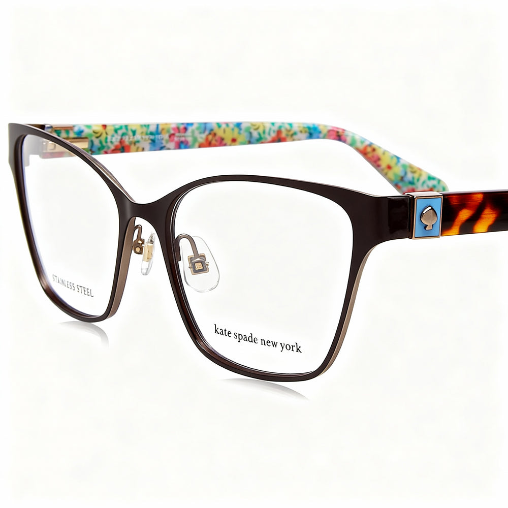 Gafas de sol Kate Spade New York Modern para mujer, con montura de acero inoxidable marrón, sin polarizar, con lentes de 52 mm de ancho