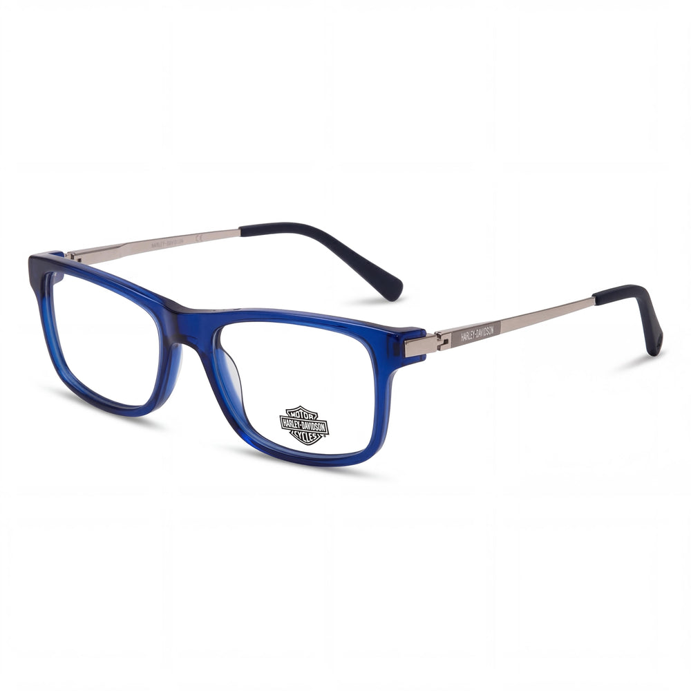 Harley-Davidson HD0143T Unisex Full Rim Plastic Frame Shiny Blue, Shiny Pale Gold 51-17-140mm