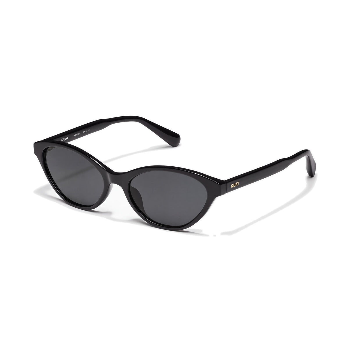 QUAY AUSTRALIA Talk Nice Unisex Cateye Black Frame, Smoke Lens, Non-polarized Polycarbonate 55mm Sunglasses, Photo 1