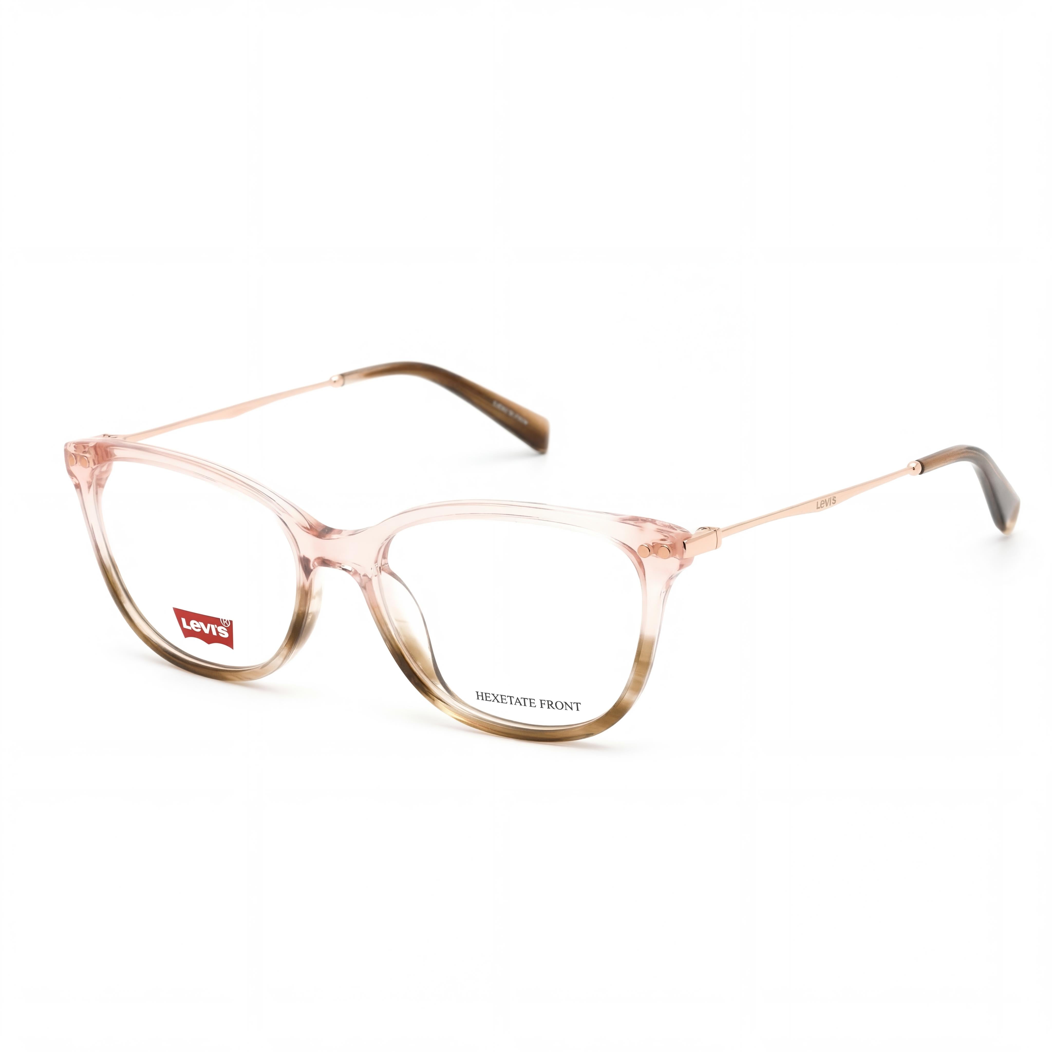 Levi's LV 5021 Men's Pink Horn ECO PMMA Not Demo Lenses Optical Frame, Size 51-16-140, Photo 1