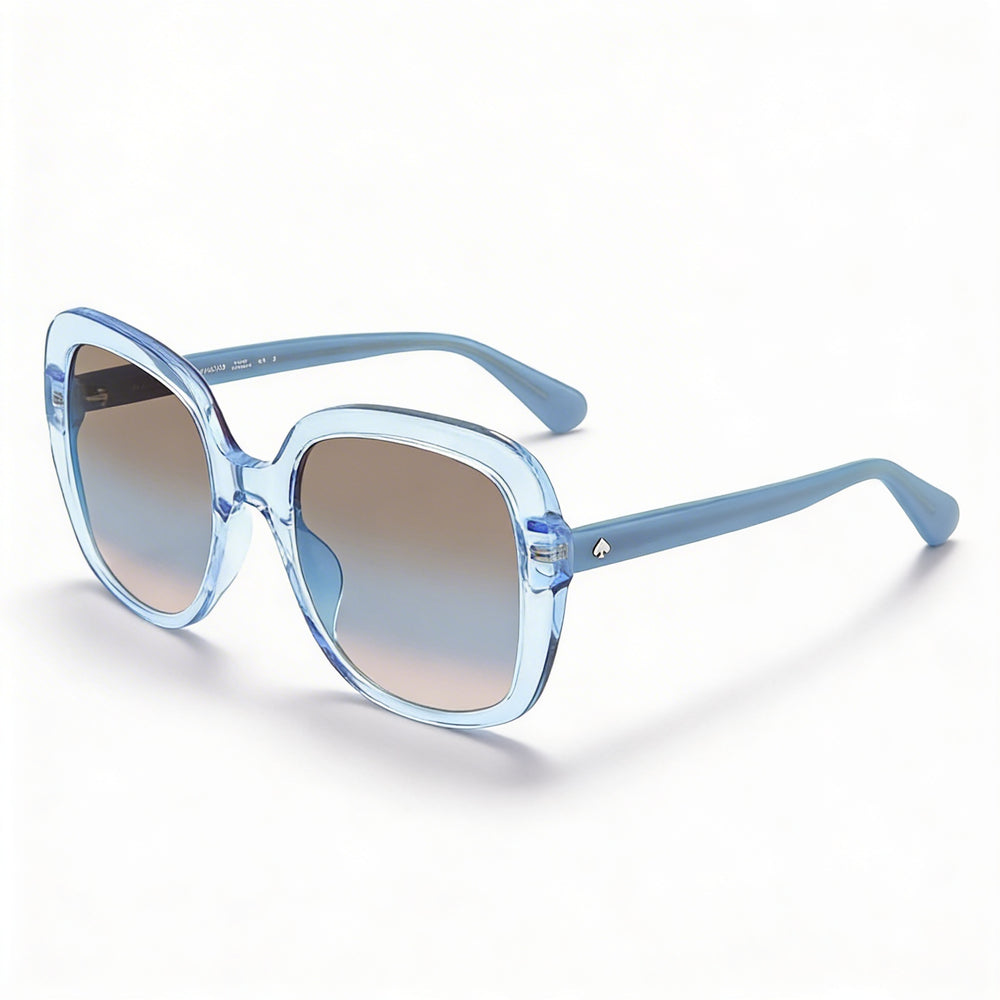 Kate Spade New York Wenona/G/S Gafas de Sol para Mujer, Azul Marrón, con Marco de Plástico Azul, Lentes de Policarbonato en Tono Azul Marrón, con Protección UV, 56mm