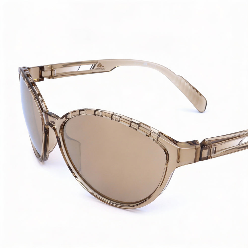 adidas Classic Women's Light Brown Plastic Frame Brown Mirror Polycarbonate Lens Gradient UV Protection Sunglasses 61mm