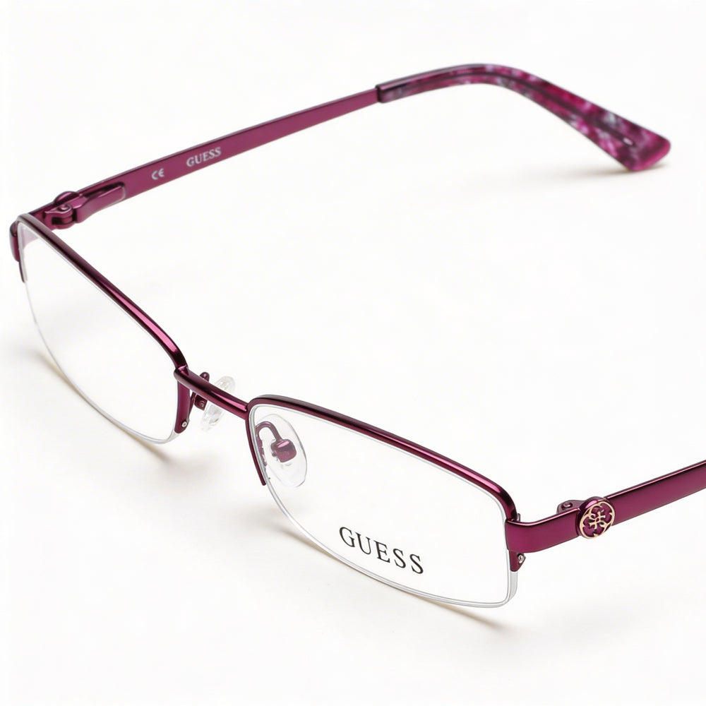 Guess Gu2525 C50 Unisex Matte Violet Metal Eyeglass Frames, Lens Width 50mm, Bridge 17mm, Temple 135mm