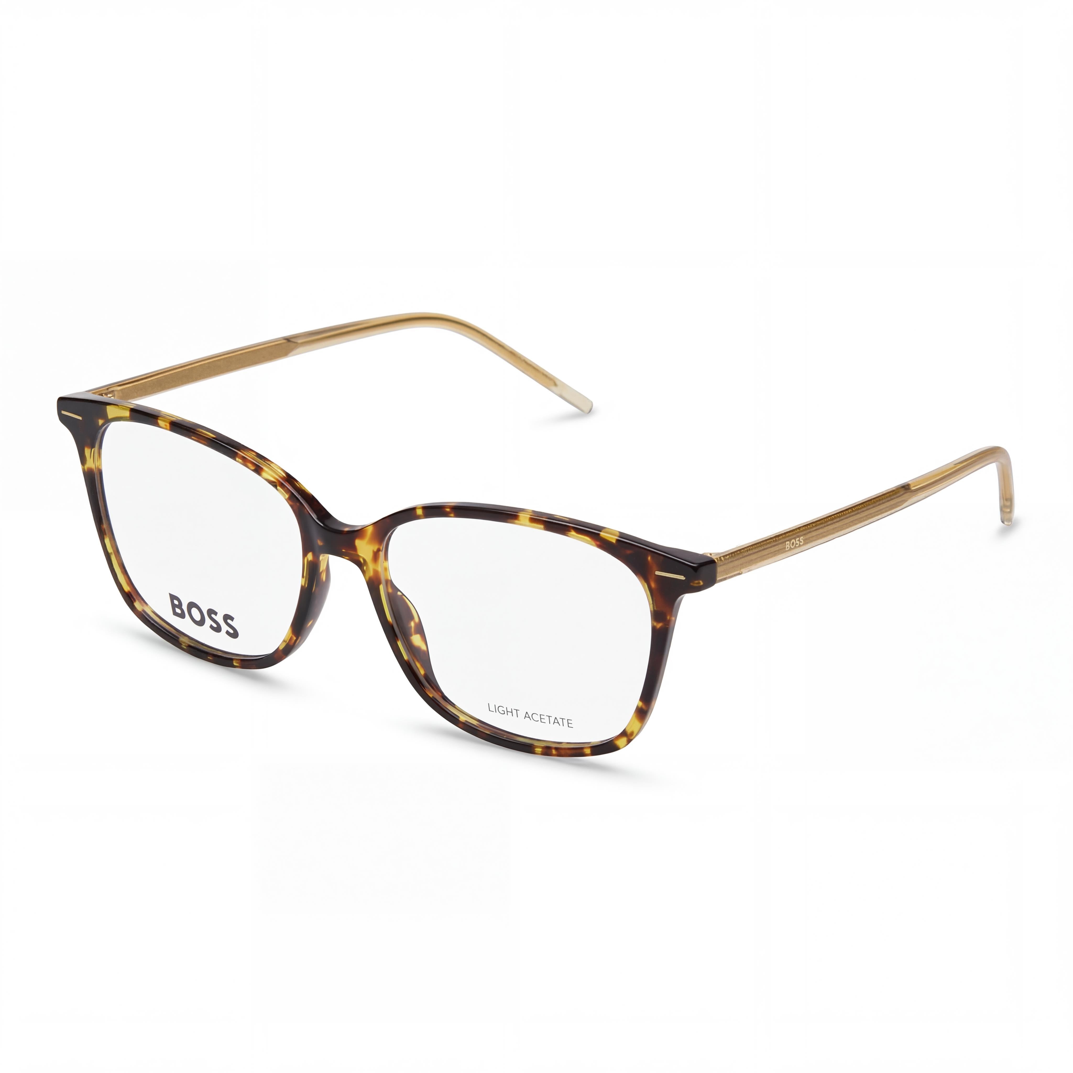 Hugo Boss 1526 Men's Unisex Style Eyewear with Havana Yellow Frame & Polycarbonate Lenses 53mm, Photo 1