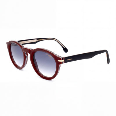 Carrera Modern Women's Acetate Frame Striped Burgundy Sunglasses, UV Protection, 48mm Lens Width, Case Included