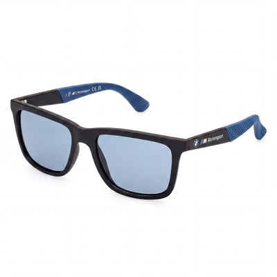 BMW MOTORSPORT Injected Sun Glasses Men's Matte Black Frame Smoke Polarized UV Protection 66mm