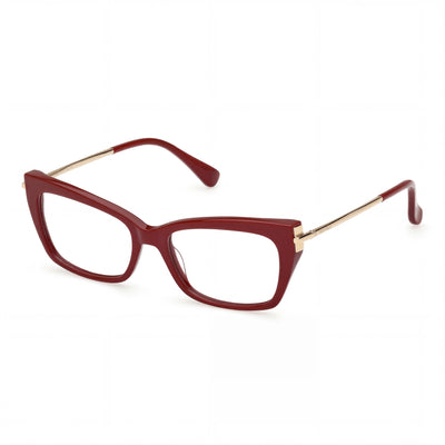 MaxMara MM5137 Women's Eyewear with Shiny Dark Red Plastic Frame and Shiny Red Lenses 53mm