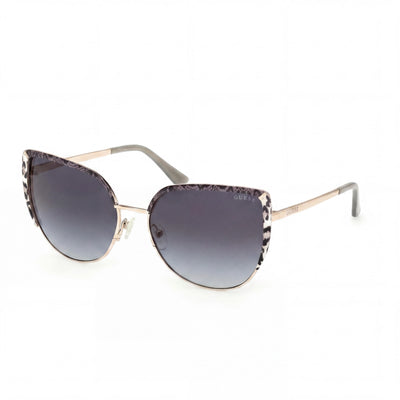 GUESS GU00217 Women's Metal Casual UV 400 Non-Polarized Sunglasses Pale Gold Frame Gradient Smoke Lenses 59mm