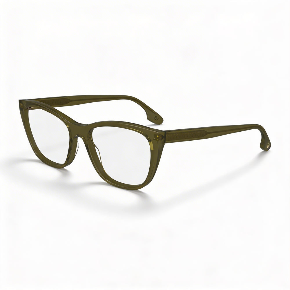 Victoria Beckham VB2665 Women's Olive Acetate Frame Glasses, Featuring Multicoloured Composite Lenses