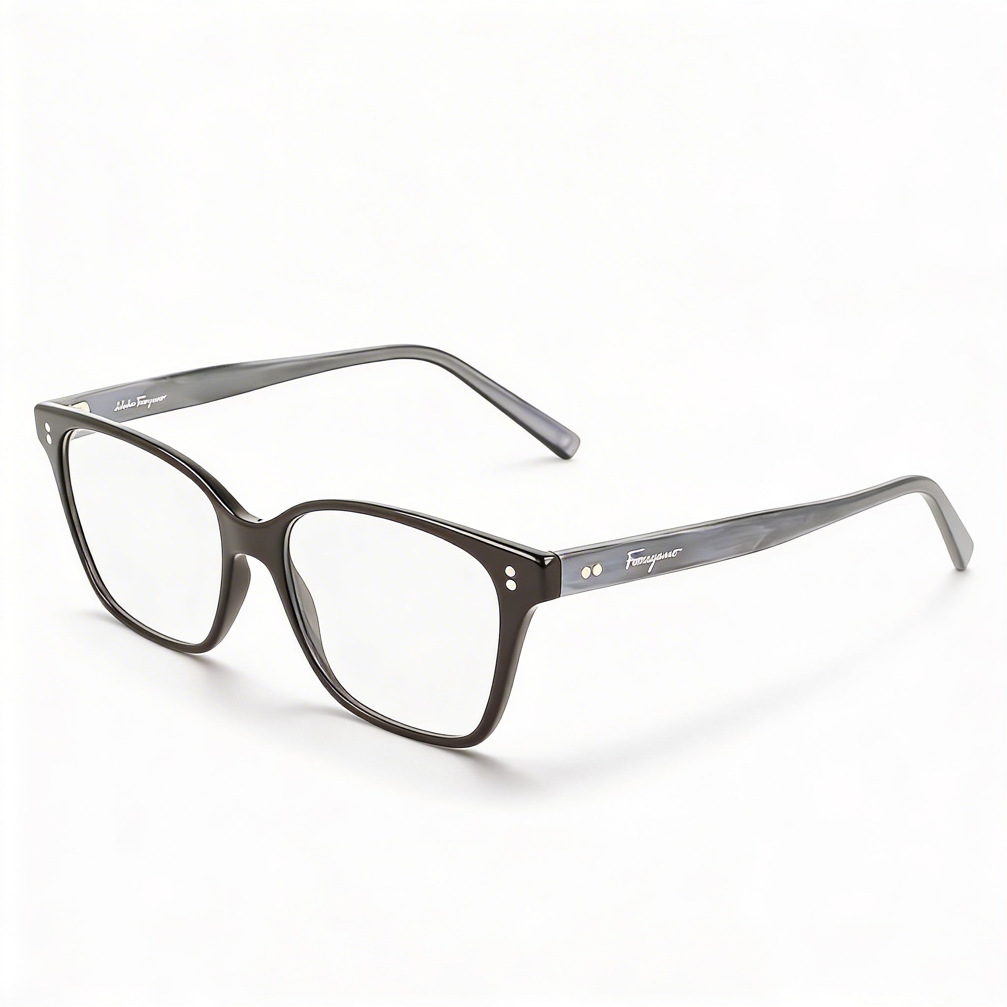 Salvatore Ferragamo Modern SF2928 Unisex Rectangular Full-Rim Acetate Black Frame Demo Eyeglasses 52mm, Photo 1