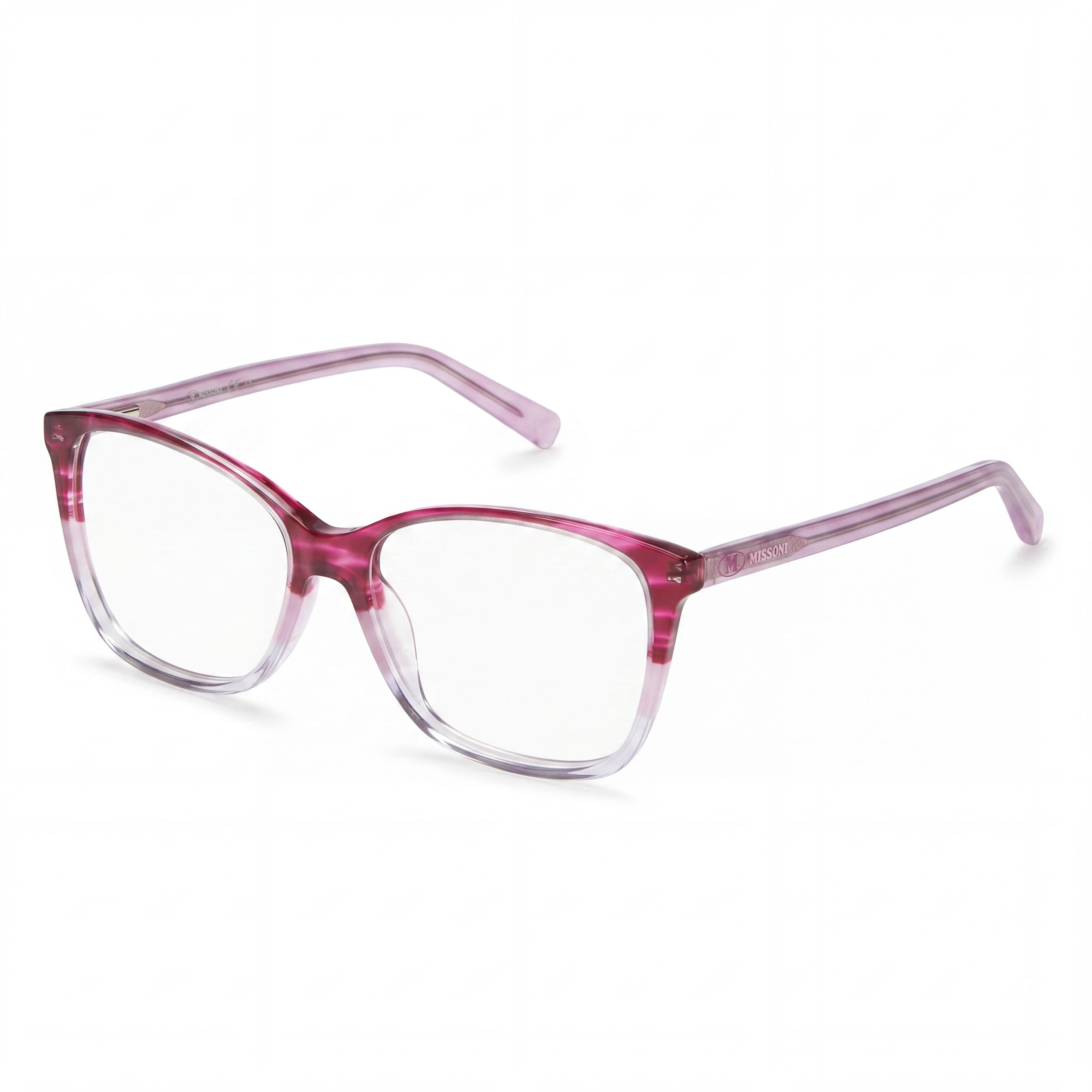 Missoni MMI 0010 Women's Full-Rim Square Optical Frames, Pink Horn Tri-tone Acetate, Size 54-16-140, Photo 1