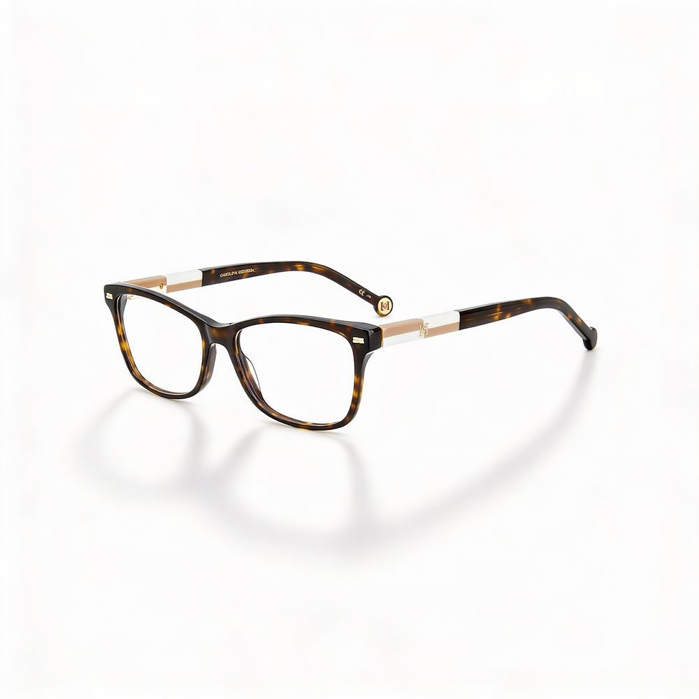 Carolina Herrera Her 0160 - Montura de plástico multicolor para mujer, lentes de policarbonato color beige Habana de 54 mm
