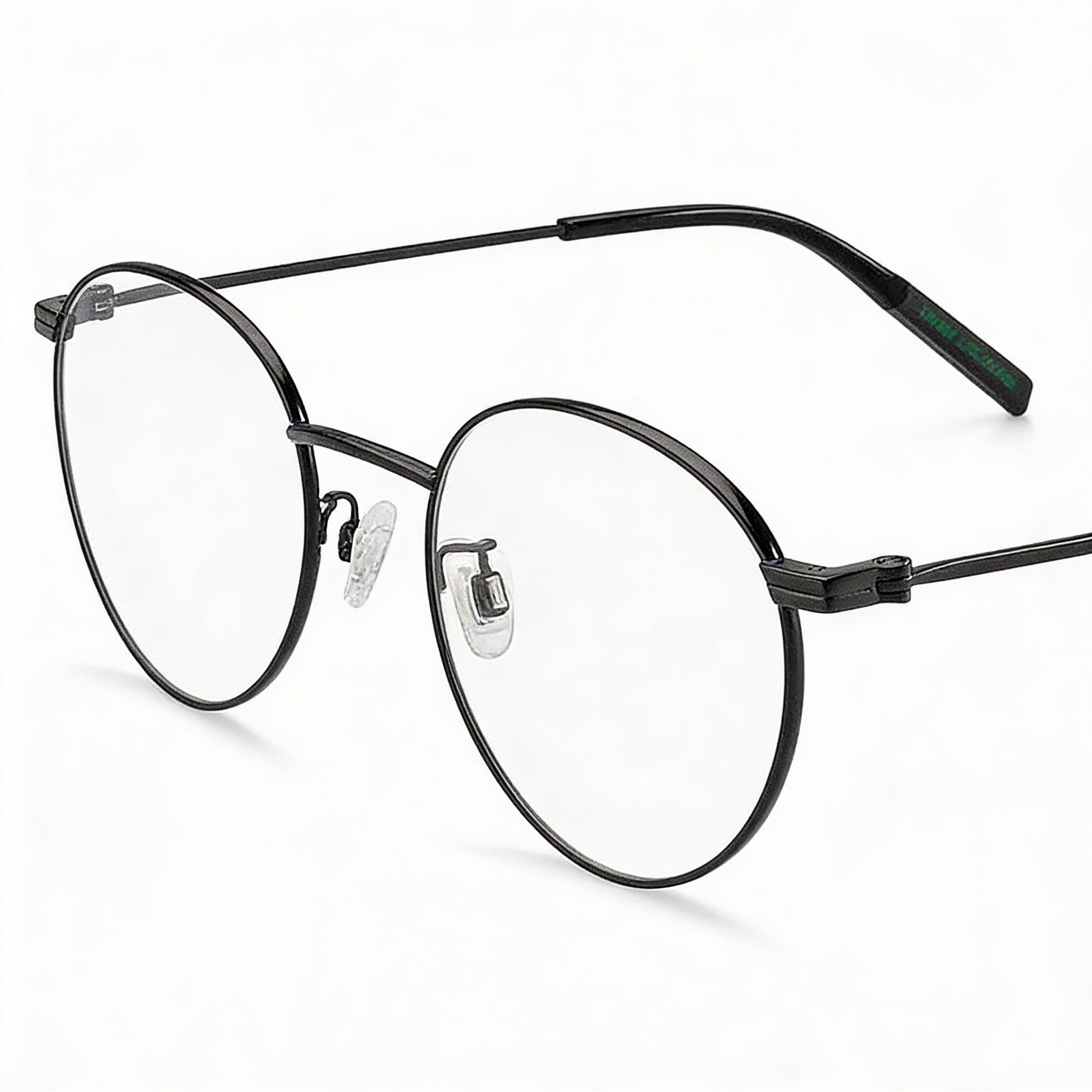 Gafas redondas unisex Tommy Hilfiger Modern con montura de acero inoxidable, negro mate, 50 mm de ancho de lente, Photo 2