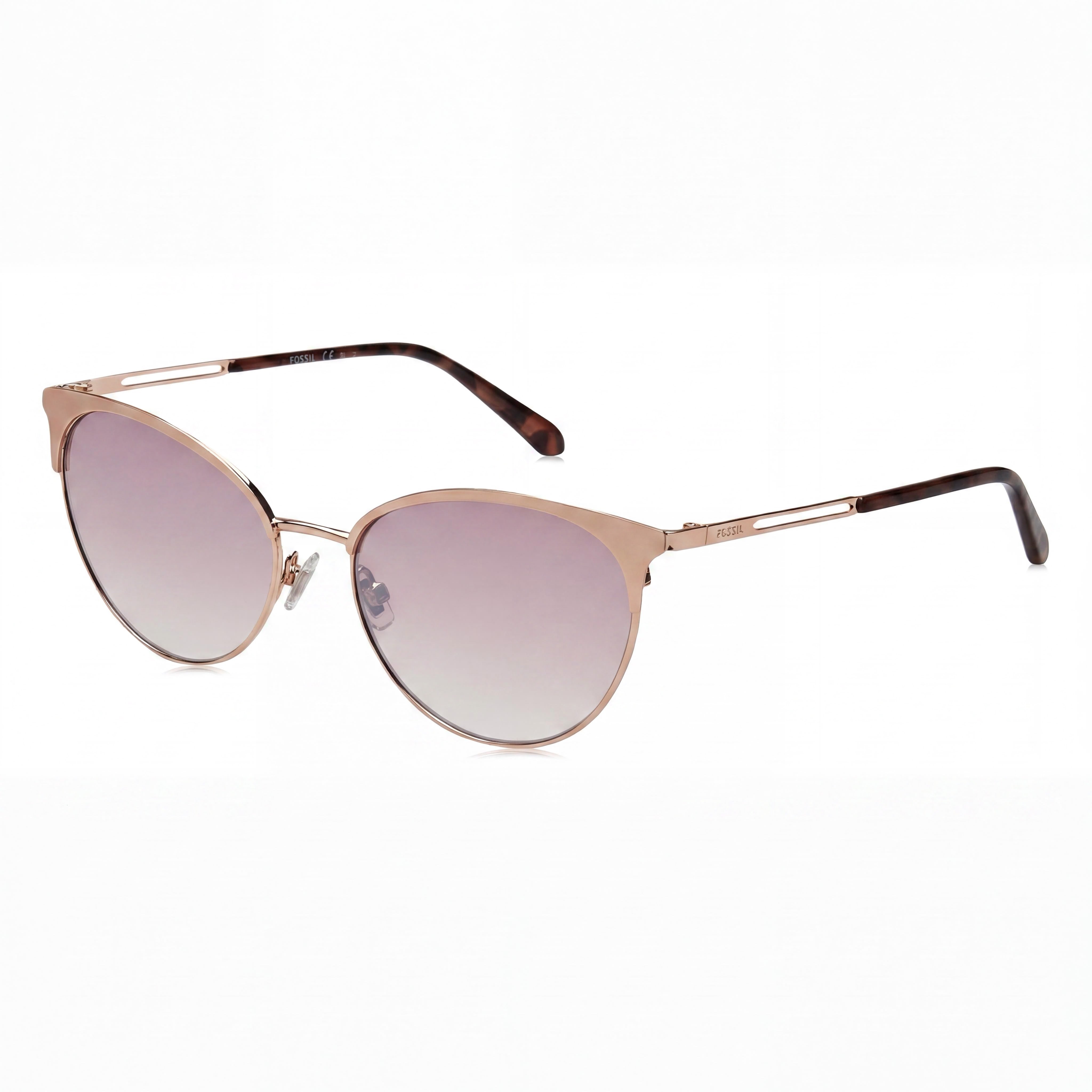 Fossil Casual Unisex Stainless Steel Rosegold Sunglasses 55mm, Photo 1