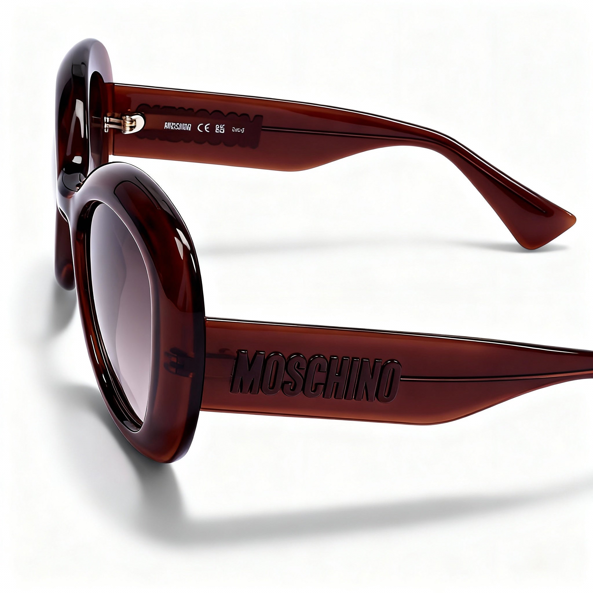 Moschino Women's Wayfarers Brown Frame Brown Shaded Lens Injected Propionate UV Protection Sunglasses 54-22-140