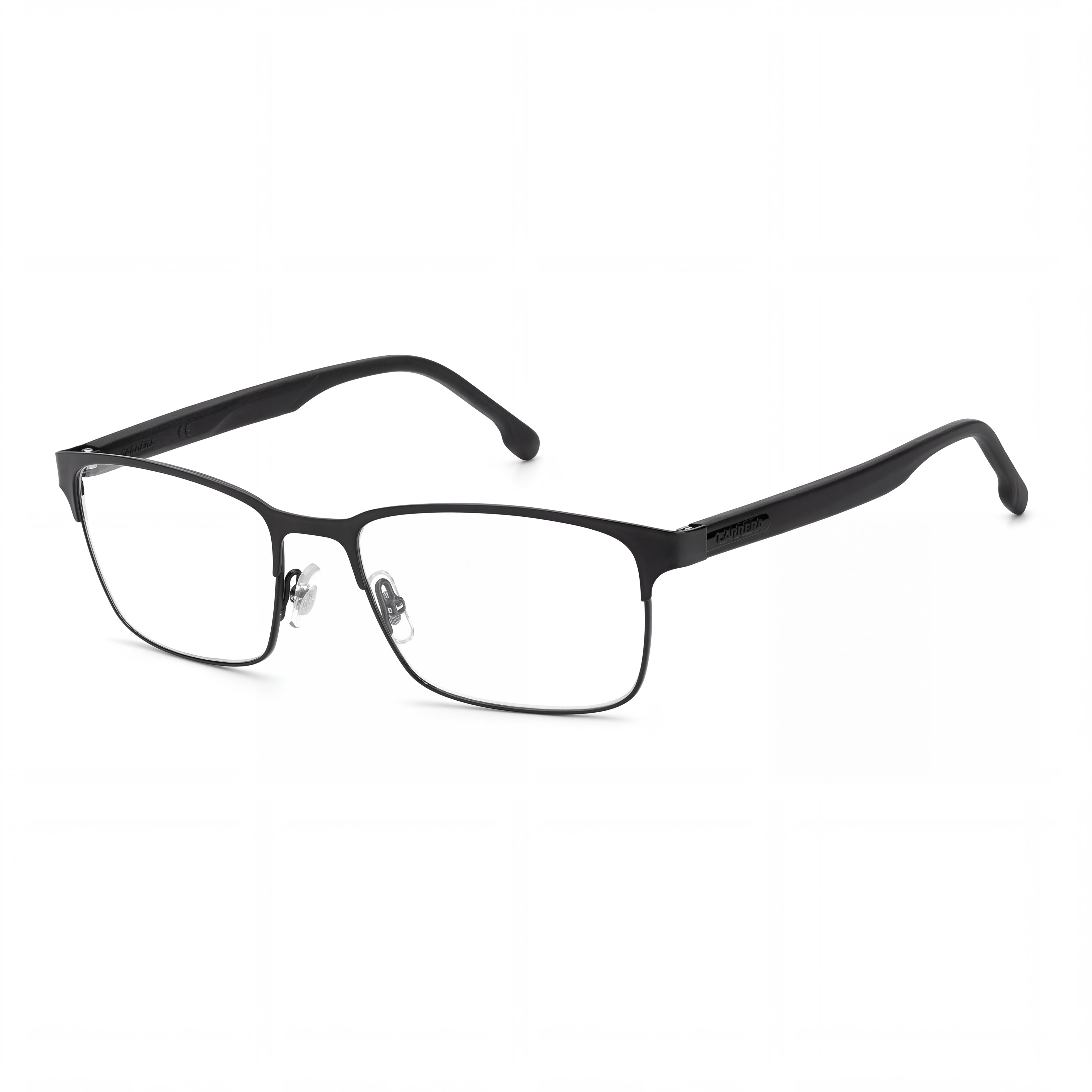 Carrera 8869 Men's Eyeglasses with Stainless Steel Frame in Black, featuring a 55mm Lens Width, Photo 1