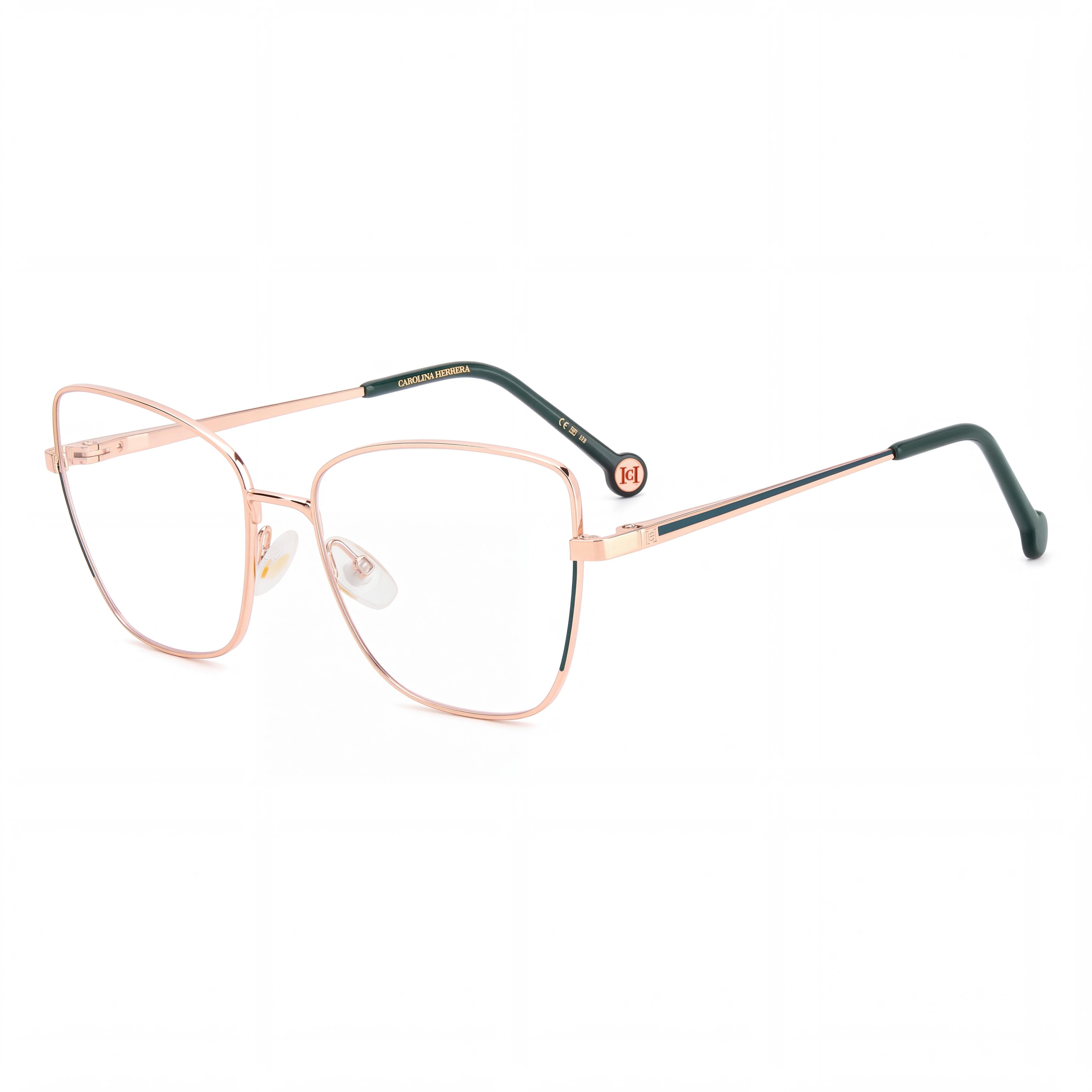 Carolina Herrera Her 0209 Women's Metal Gold Green Eyeglasses 56mm, Photo 1