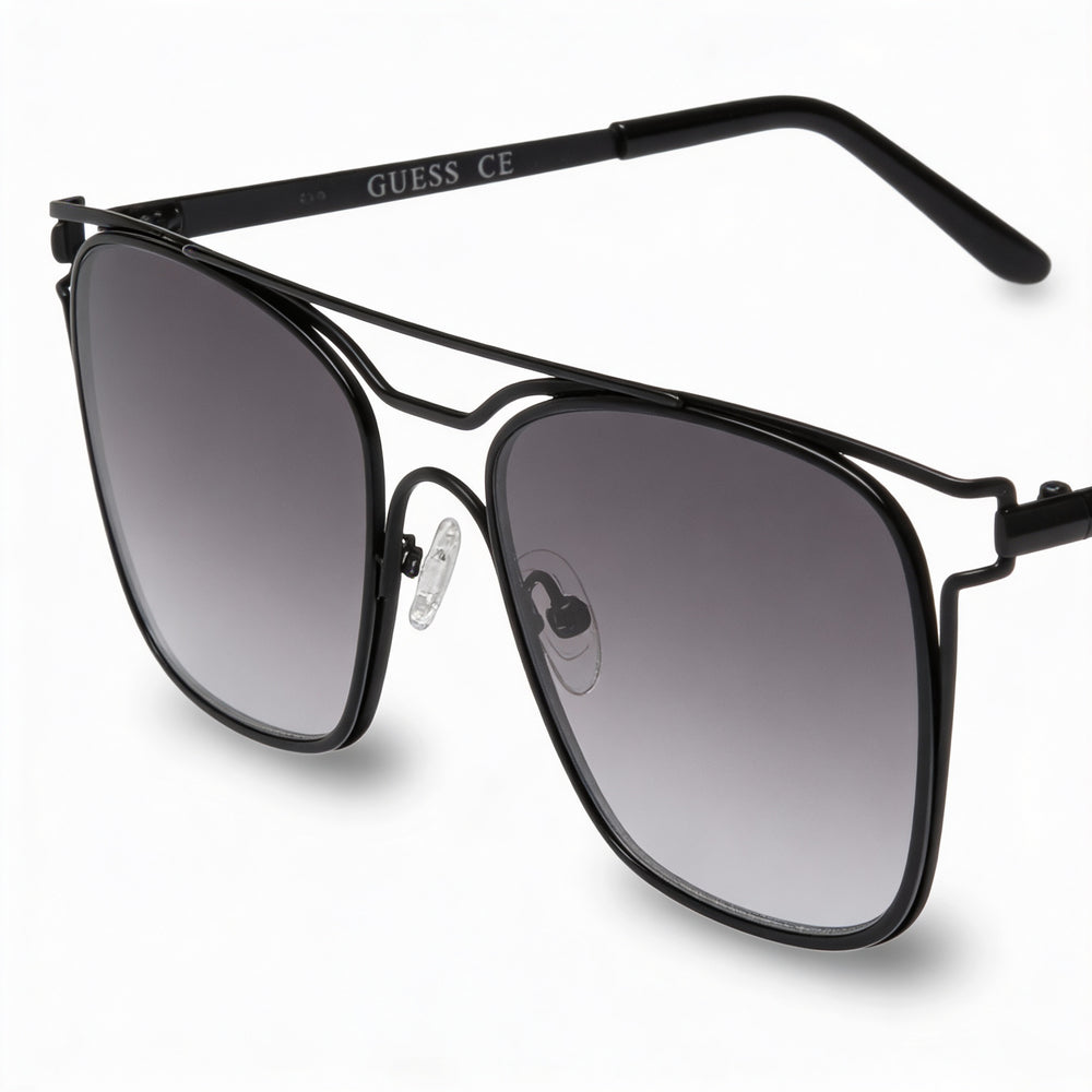 GUESS GF0185 Women's Matte Blue Gradient Smoke Metal Non-Polarized 100% UV Protection Sunglasses 55mm